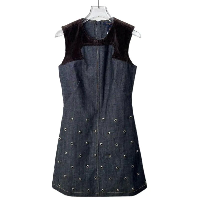 Louis Vuitton Gray Cotton Blend Dress 0089