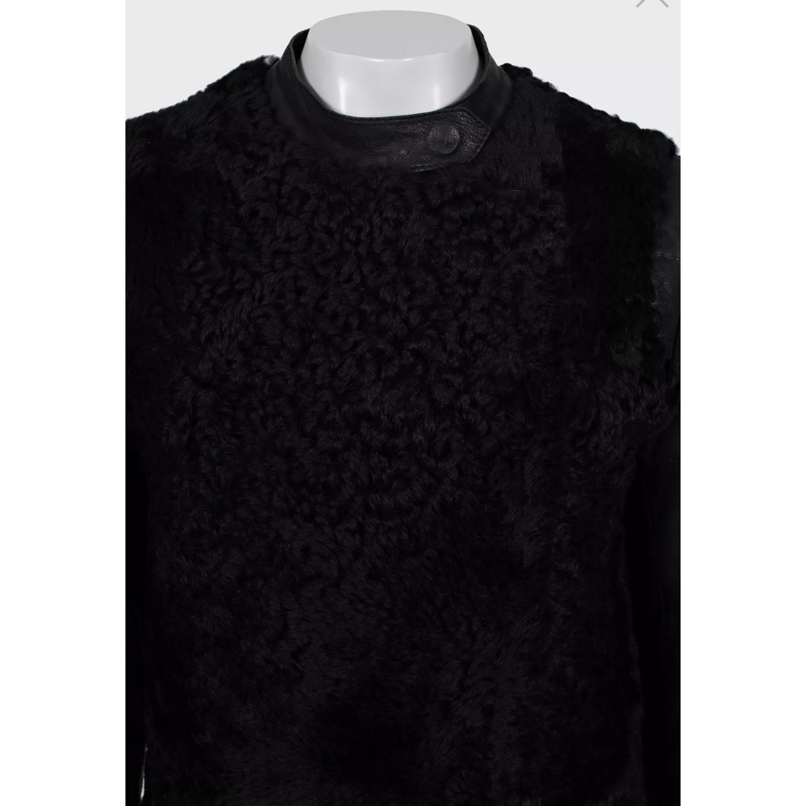 Celine Celine Black Shearling Leather Sleeves Coat Sz.IT40/S Size S / US 4 / IT 40 - 4 Thumbnail