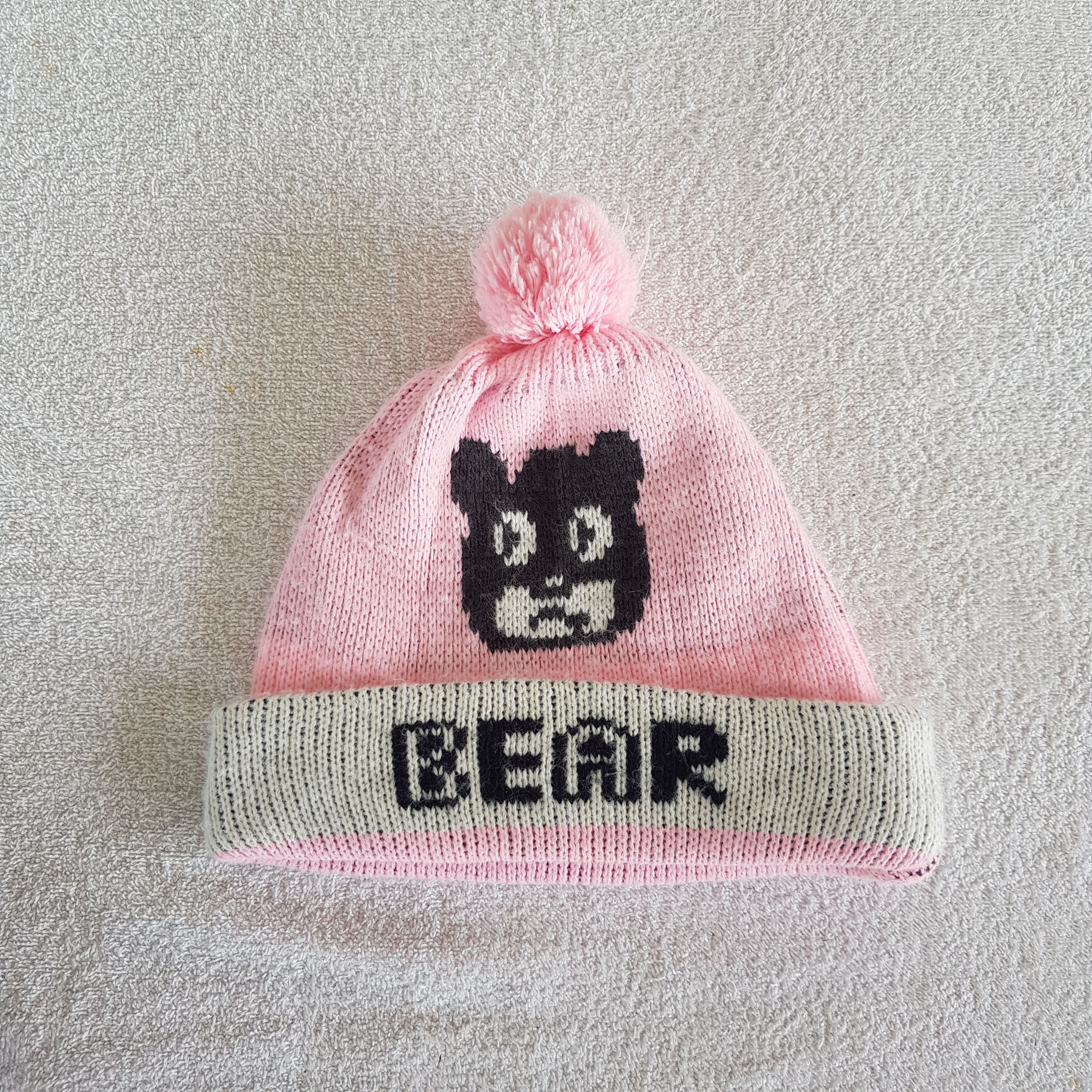 Japanese Brand Vintage Bear Funny Beanie Fair Isle Knit Snow Caps Hats. Size ONE SIZE - 1 Thumbnail