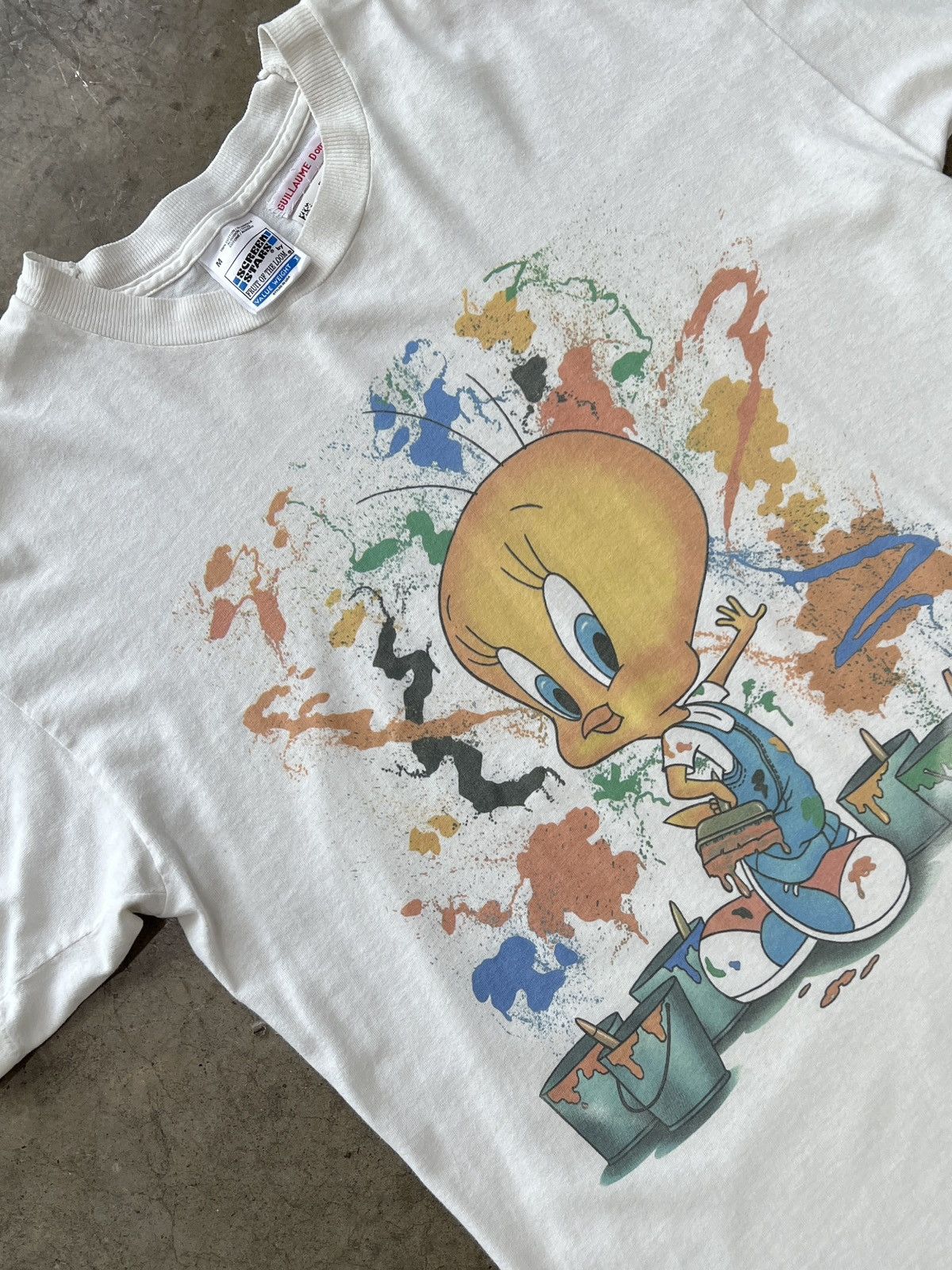 Vintage × Warner Bros Vintage 1987 Looney Tunes Tweety Bird Single Stitch Medium Size US M / EU 48-50 / 2 - 1 Thumbnail