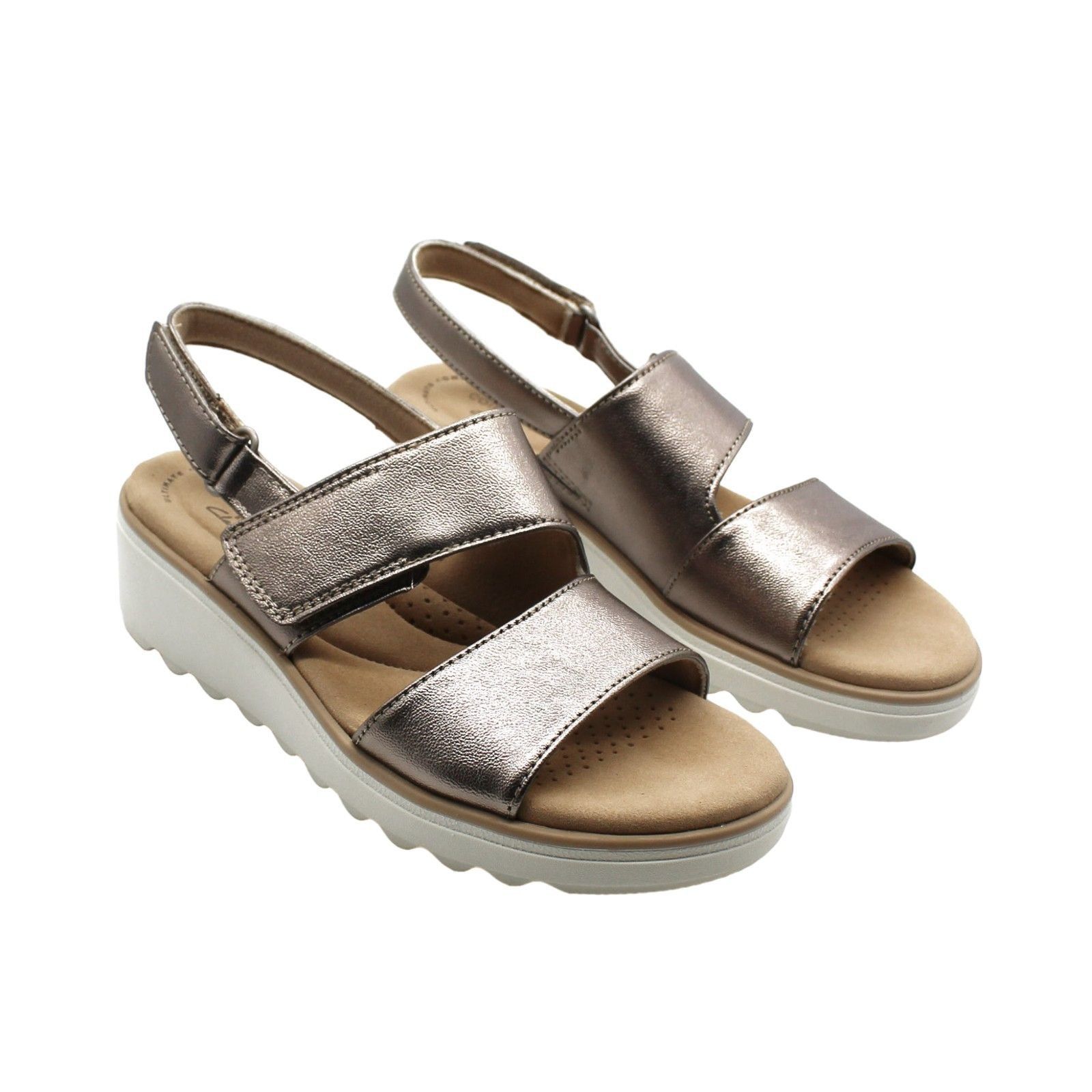 Clarks Womens Jillian Pearl Padded Insole Comfort Wedge Sand