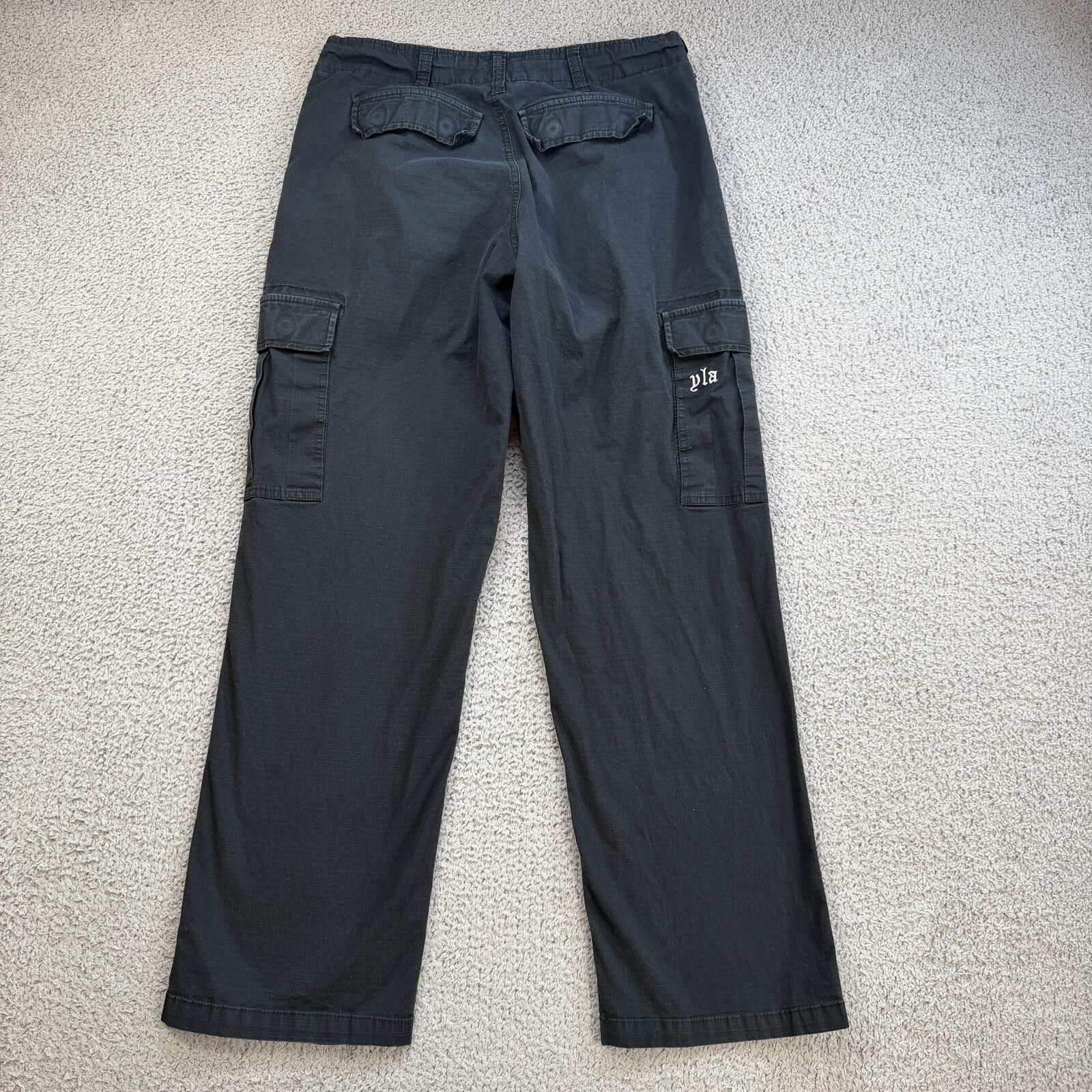 YoungLA YoungLA Cargo Pants Mens M Black Washed Riptop Gym Size US 32 / EU 48 - 2 Thumbnail