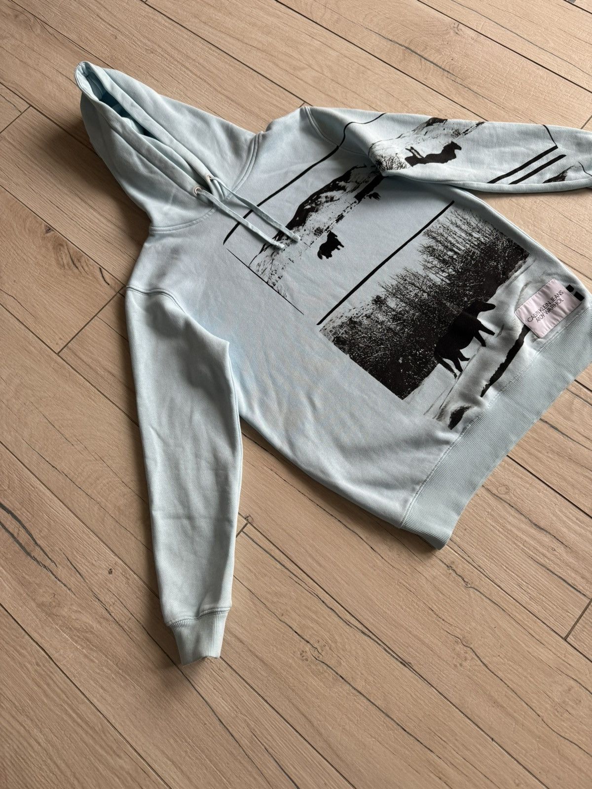 Calvin Klein 205W39NYC Calvin Klein X Andy Warhol Horseprint Baby Blue Hoodie Size US XS / EU 42 / 0 - 3 Thumbnail