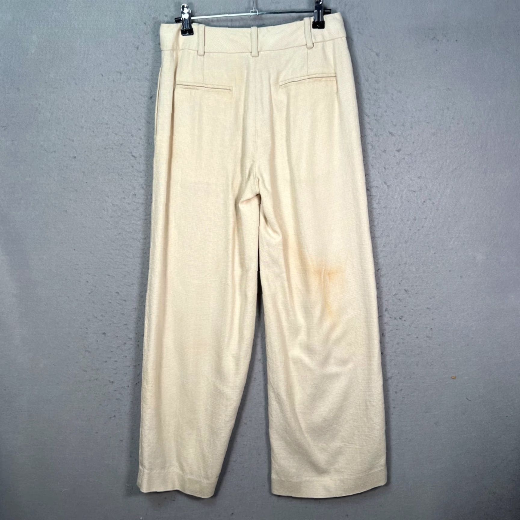 Adam Lippes Adam Lippes Womens Pants Beige High-Waisted Wide-Leg Adult 0 Inseam 28 in USA Made Dress Pants Mens Womens Girls Boys Size 25" / US 0 / IT 36 - 2 Thumbnail