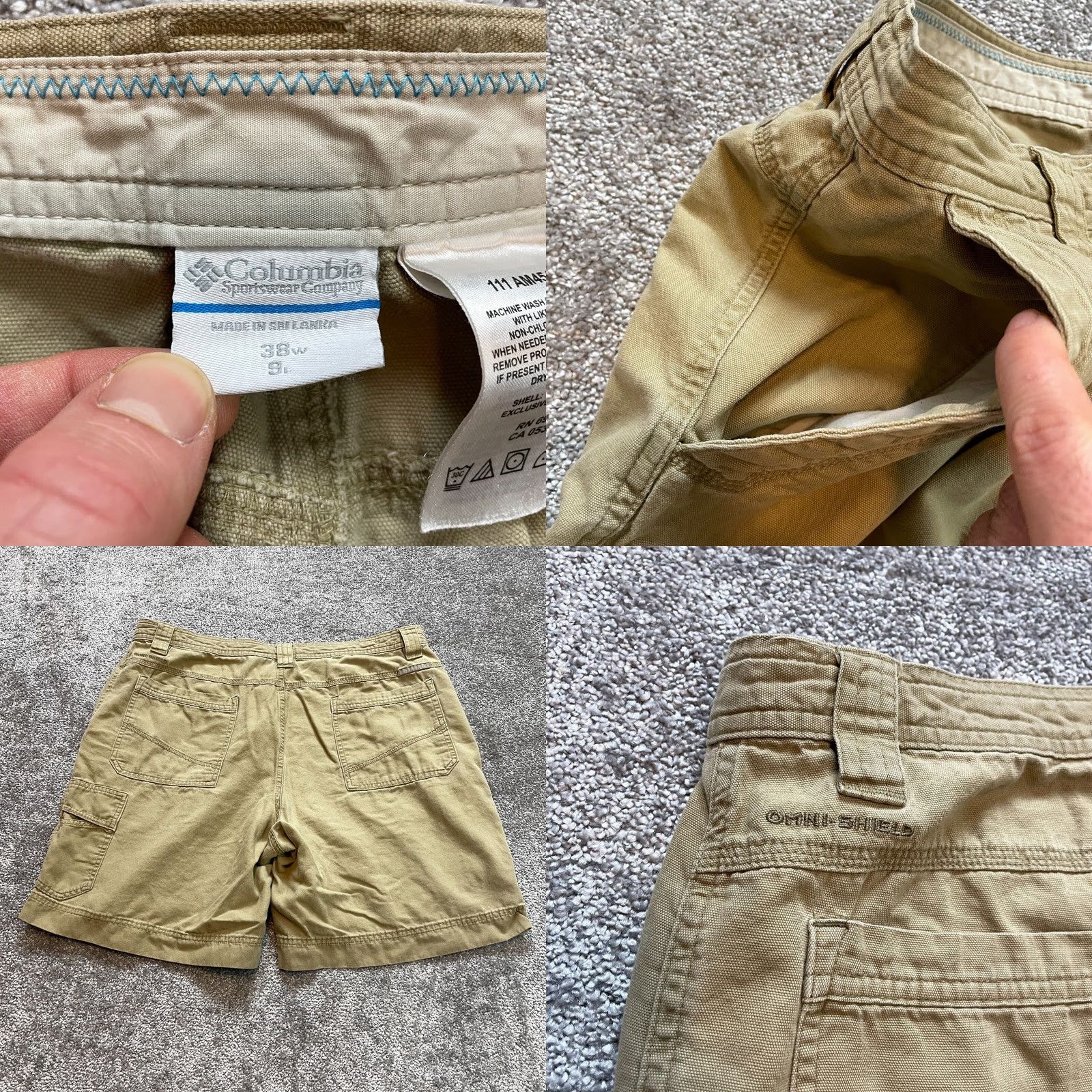 Vintage Columbia Shorts Mens 38 Beige Pockets Hiking Camping Outdoor 9" Inseam Athletic Regular Pocketed Cotton Polyester Fabric Shirtless? Size US 38 / EU 54 - 9 Thumbnail