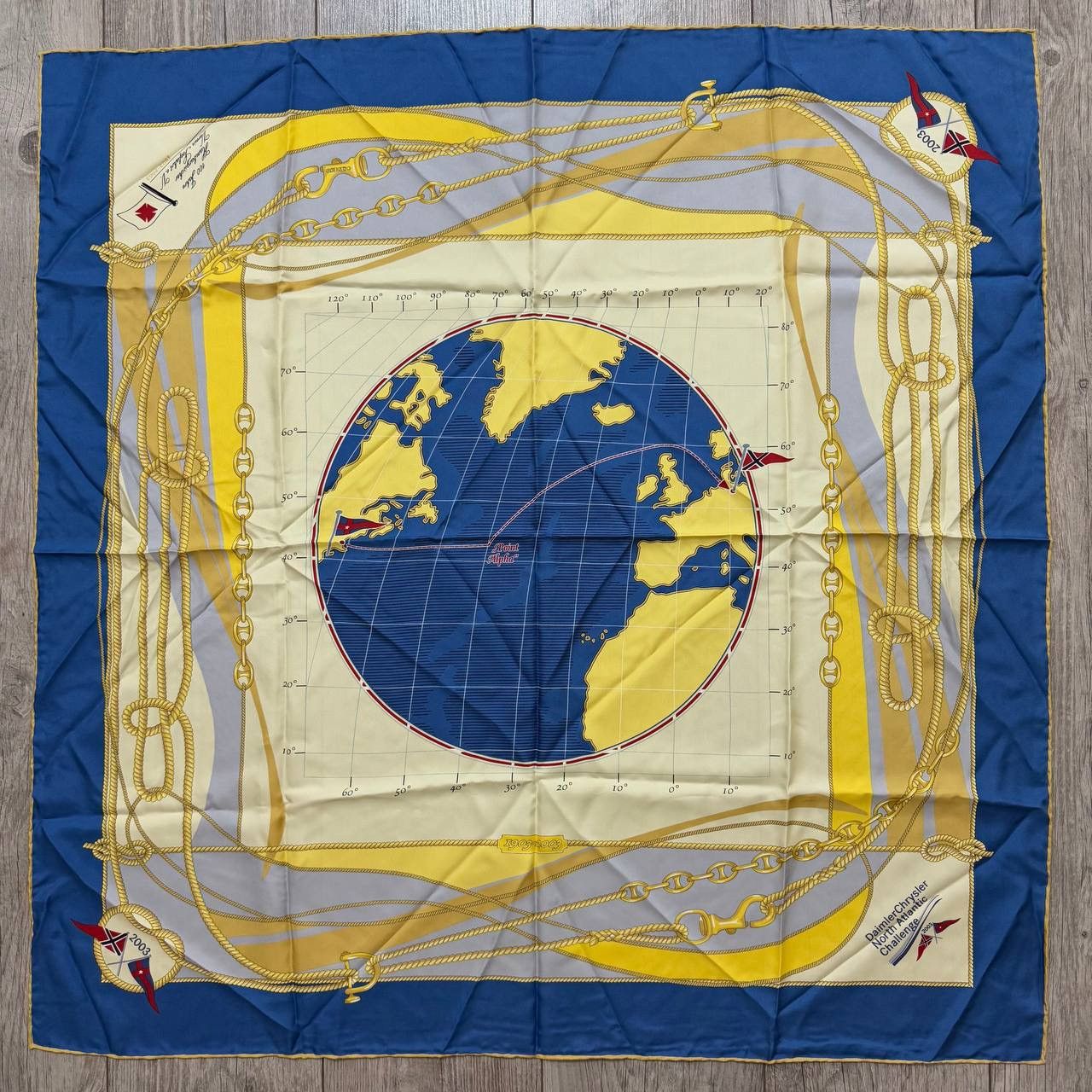 Vintage Vintage Daimler Chrysler North Atlantic Challenge Silk Scarf Size ONE SIZE - 1 Thumbnail