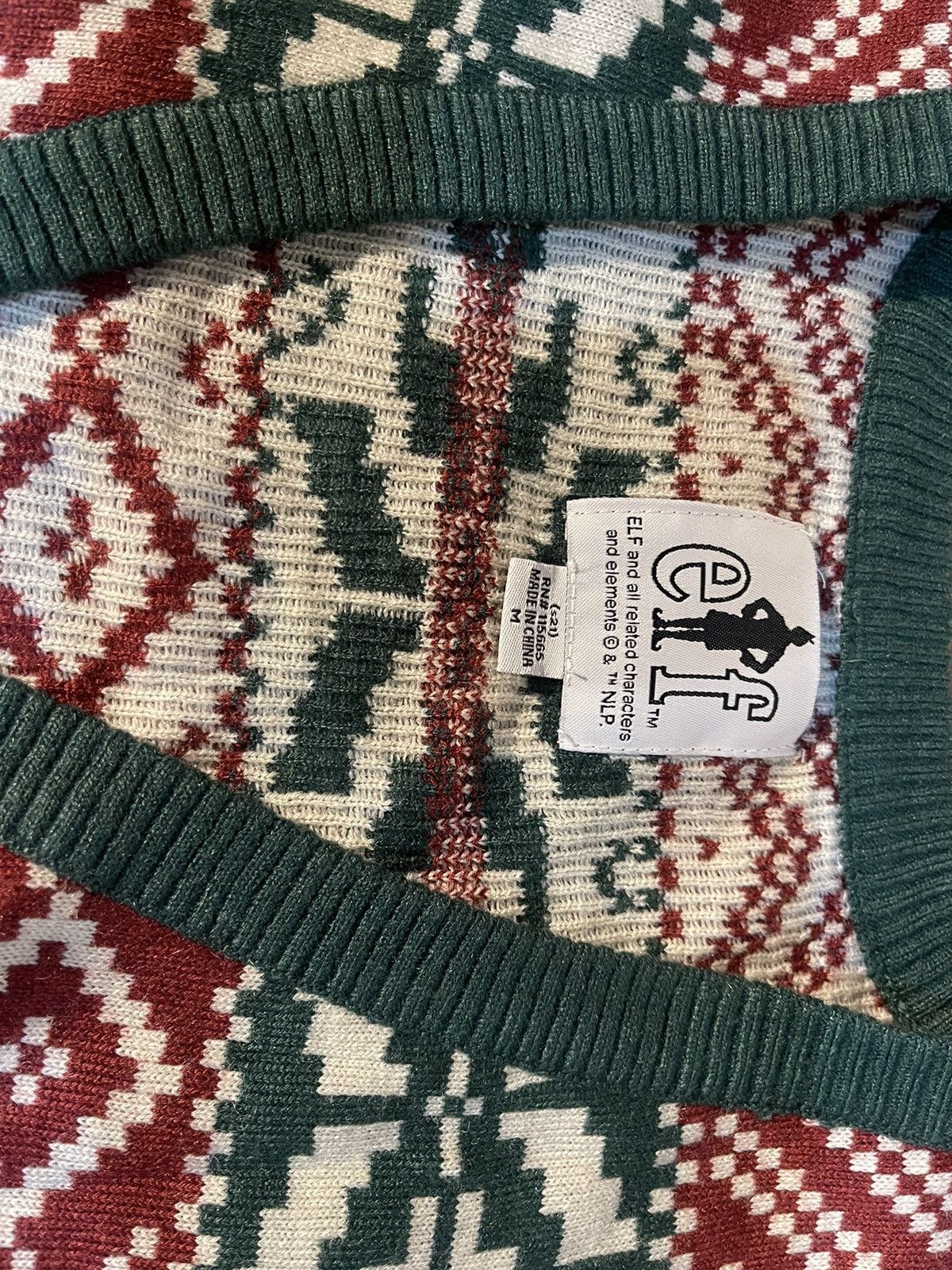 Vintage ELF “Cotton Headed Ninny Muggins” Ugly Cardigan Sweater Small Size US S / EU 44-46 / 1 - 3 Thumbnail