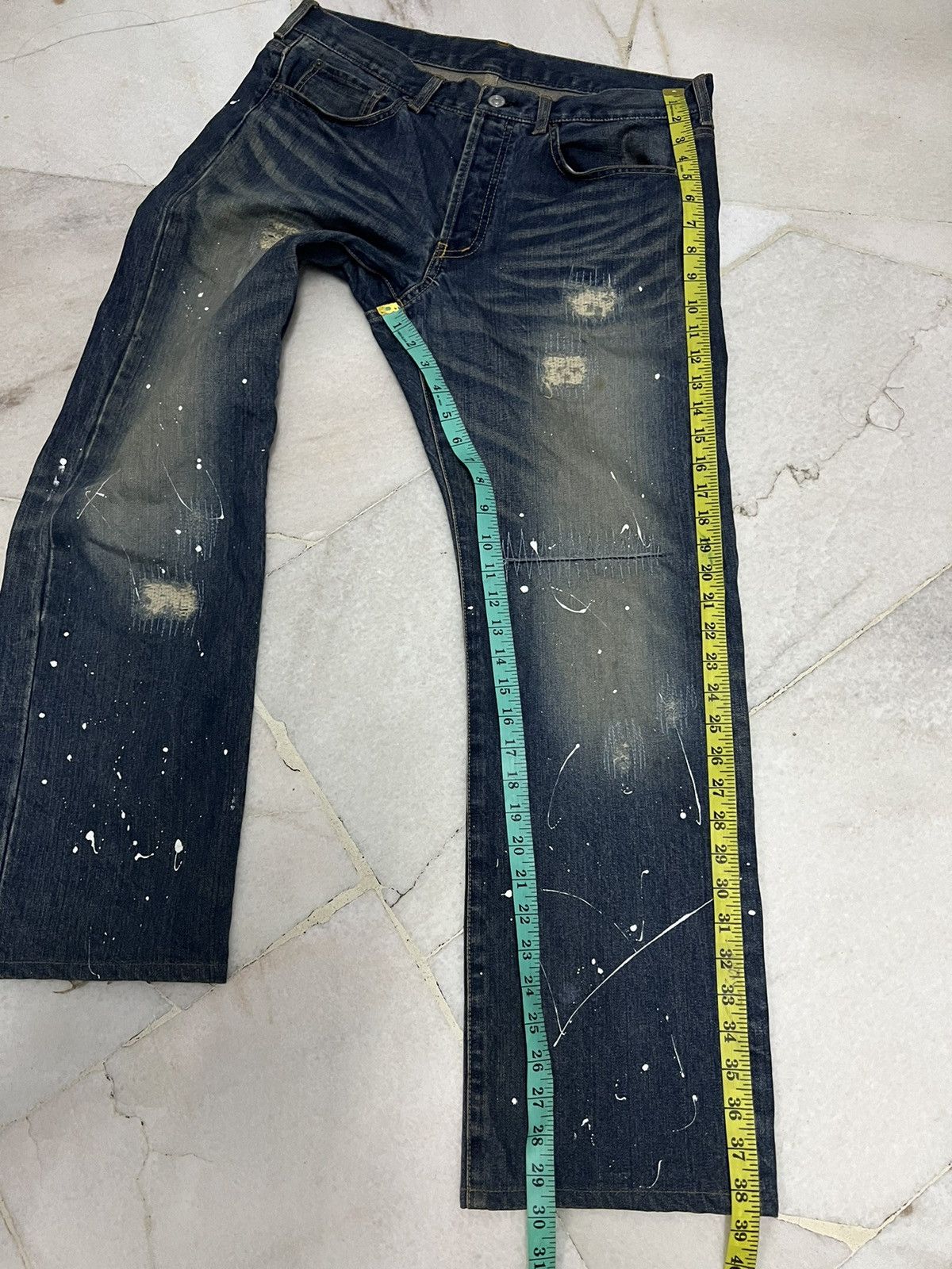 If Six Was Nine × Takeo Kikuchi TAKEO KIKUCHI JAPAN PAINT SPLATTER DISTRESSED PATCH JEANS Size US 33 - 16 Thumbnail