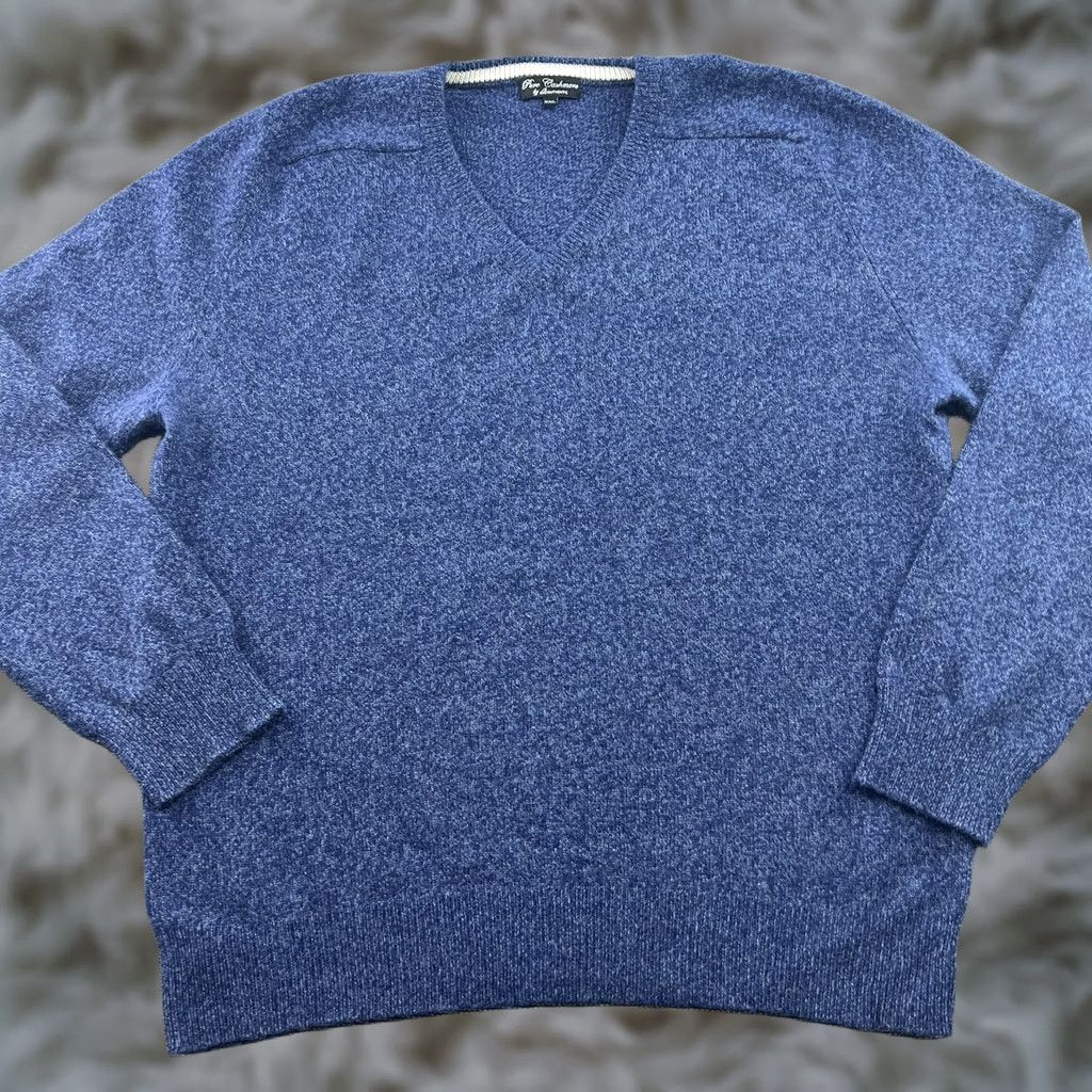 Vintage Authentic 100% Cashmere Sweater Mens 2XL XXL Blue V Neck Pullover Jumper Size US XXL / EU 58 / 5 - 1 Thumbnail