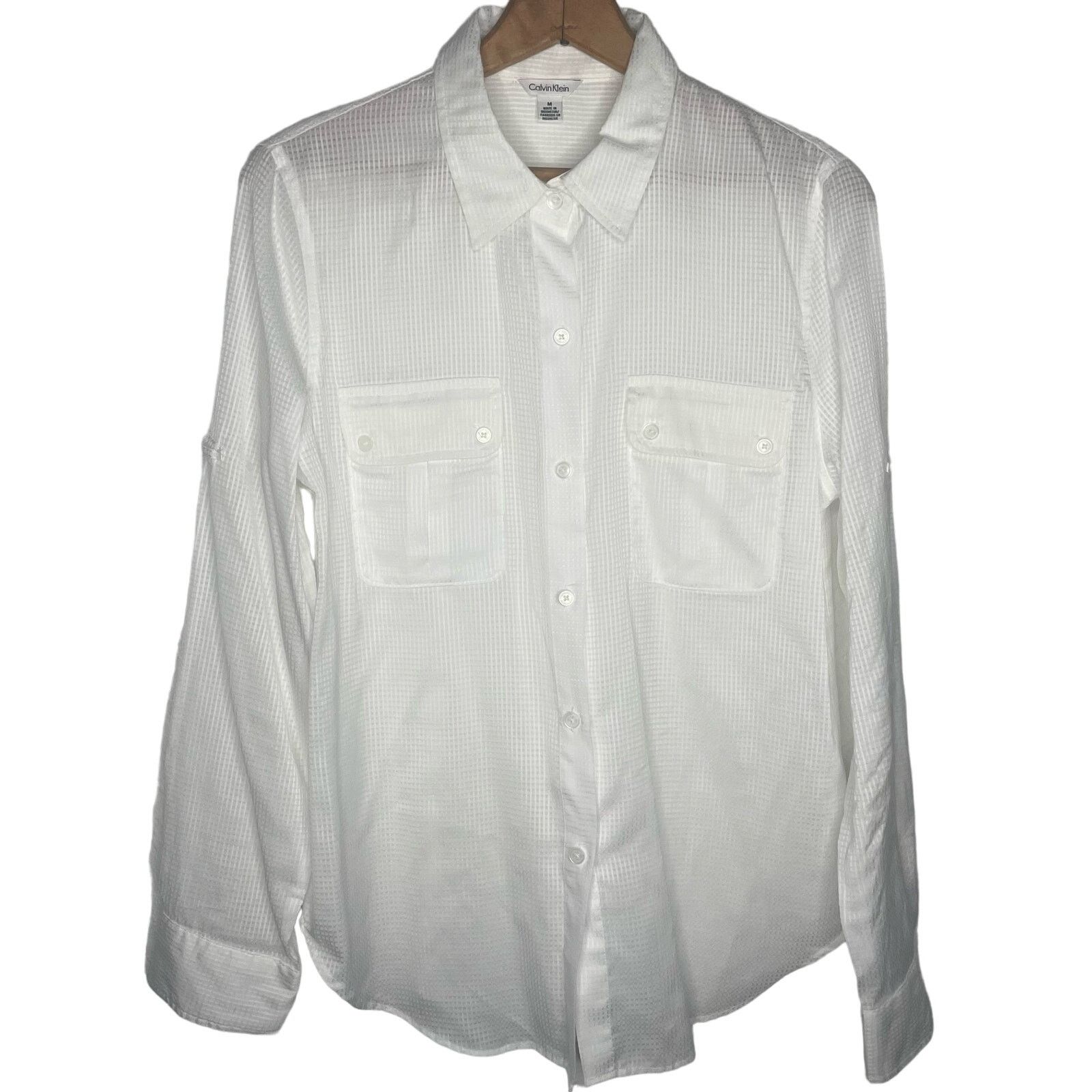 Calvin Klein Calvin Klein Long Sleeve Grid Texture Button Down Size US M / EU 48-50 / 2 - 1 Thumbnail