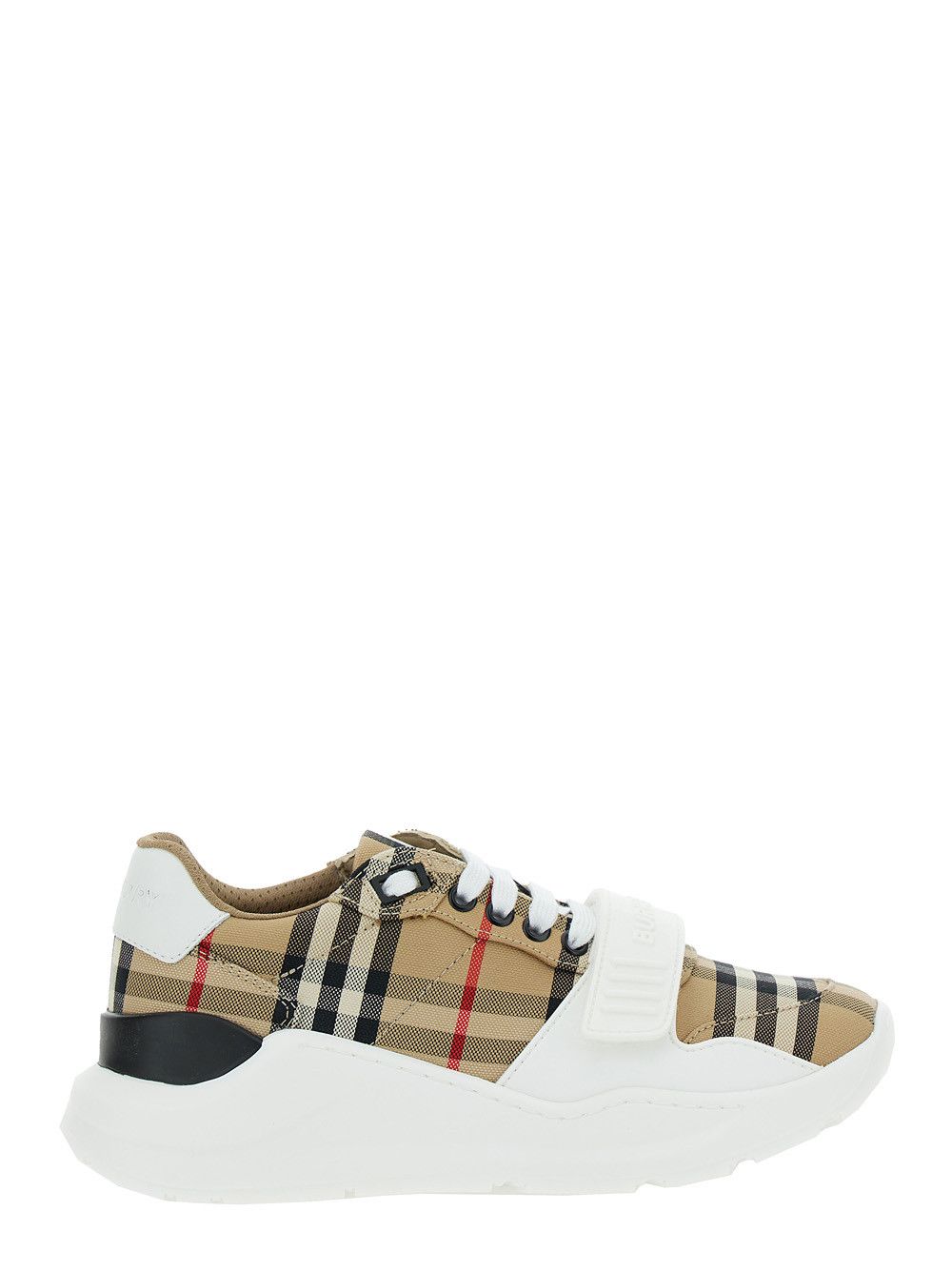 Burberry Beige Low Top Sneakers with Check Motif in Canvas Woman Size US 6 / IT 36 - 1 Thumbnail