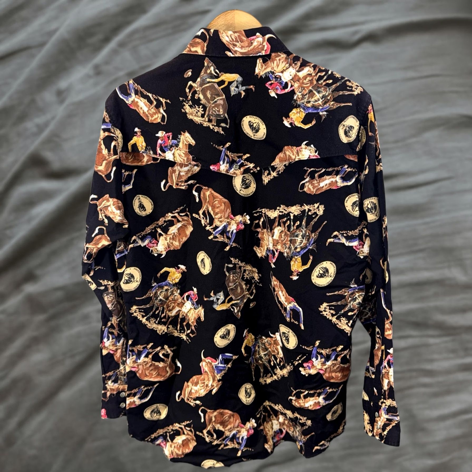 Wrangler Wrangler Shirt Mens L Black Cowboy Cut Rodeo PRCA Western Long Sleeve Button-Up With Pockets Size US L / EU 52-54 / 3 - 1 Thumbnail