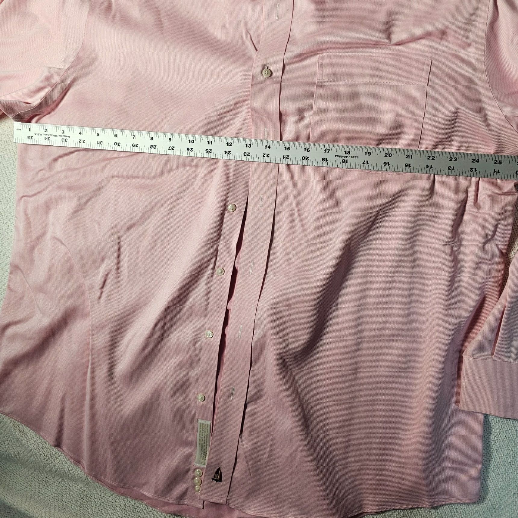 Nordstrom Nordstrom Dress Shirt Men 17.5 34 Button-Down SmartCare Wrinkle-Free Pink Long Sleeve Adult 17.5 Neck Size 46R - 6 Thumbnail