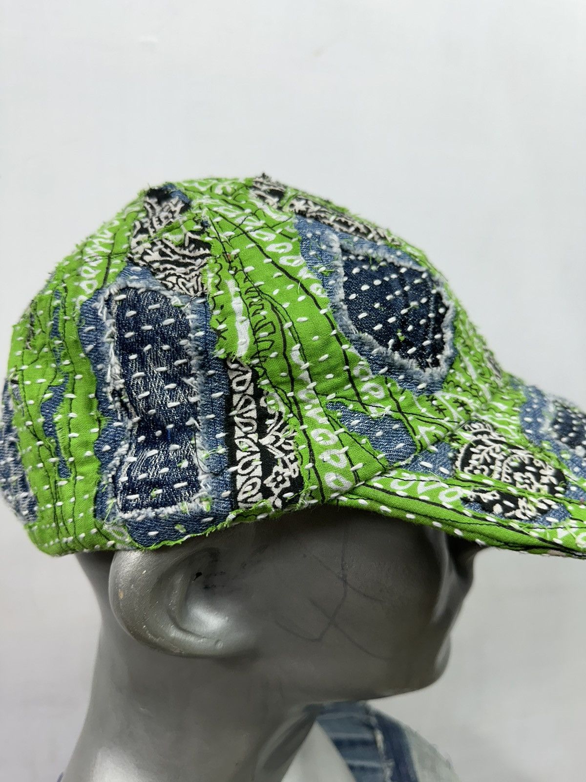 Art Comes First × Handmade Custom Made Distressed Paisley Patchwork Boro hats Size ONE SIZE - 6 Thumbnail