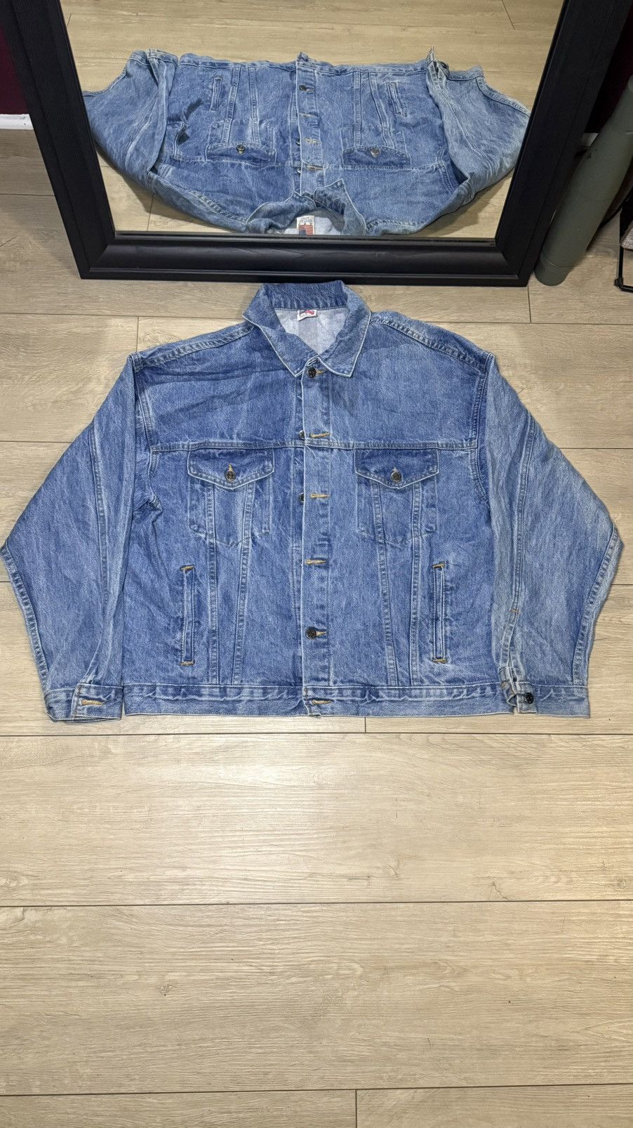 Harley Davidson Vintage 1990s Harley Davidson Embossed Denim Jacket Size US L / EU 52-54 / 3 - 2 Thumbnail
