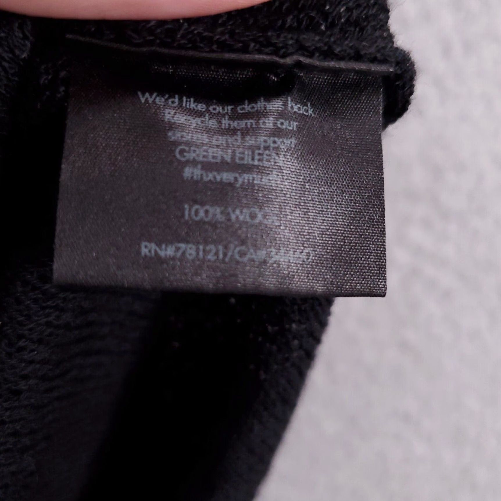 Eileen Fisher EILEEN FISHER Wool Sweater Top Womens Large Black Cap Sleeve Lightweight V-Neck Casual Size L / US 10 / IT 46 - 6 Thumbnail
