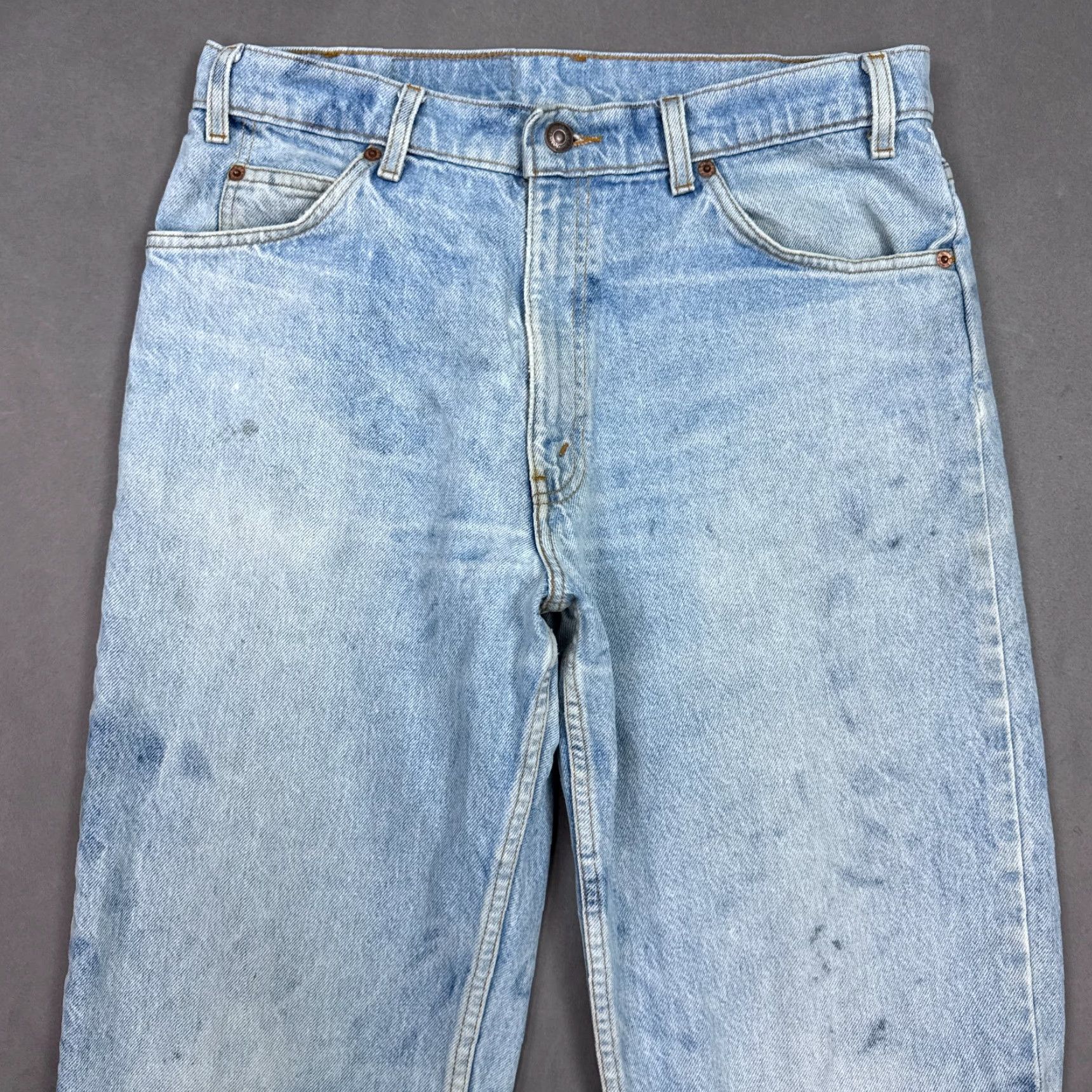 Levi's VINTAGE Levi's 550 Jeans Mens 34x34 90s Orange Tab Bleached Distressed Blue Pant Jeans Size US 34 / EU 50 - 2 Thumbnail