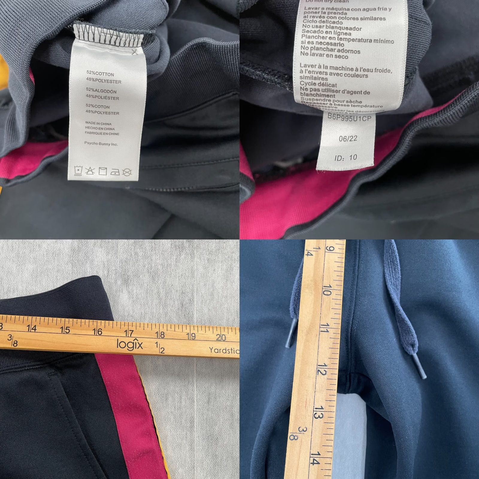 Psycho Bunny Psycho Bunny Pants Adult Large Black Side Stripe Jogger Sweatpants Logo Mens L Size US 33 - 8 Thumbnail