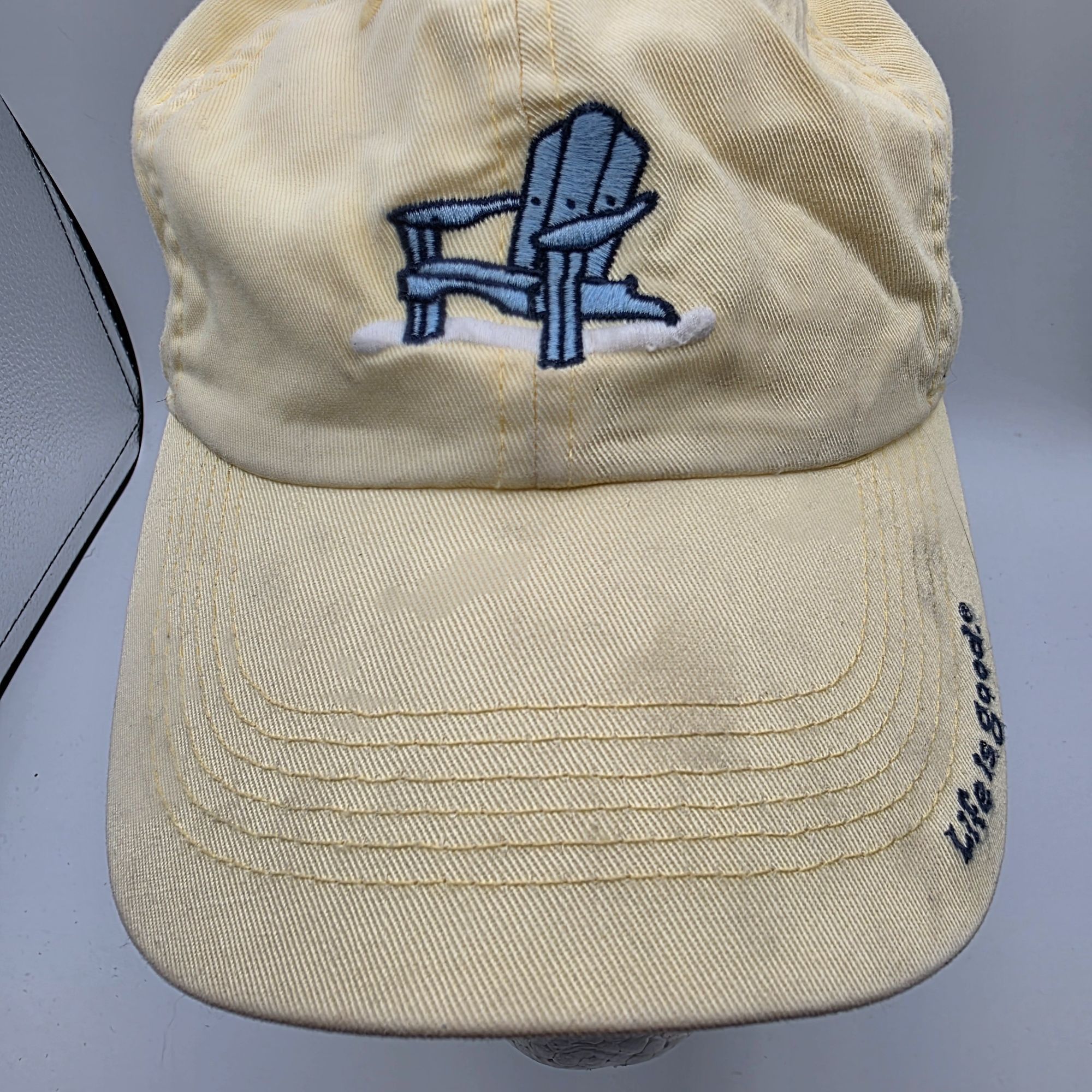 Life is Good Life Is Good Yellow Baseball Cap Hat Adirondack Chair Design Size ONE SIZE - 6 Thumbnail