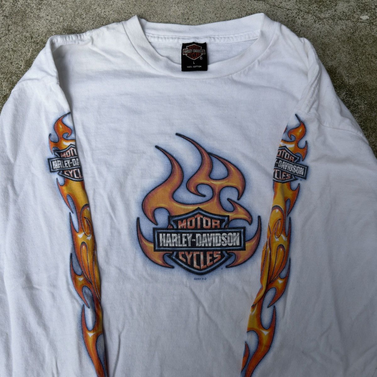 Harley Davidson Harley Thrashed Faded Shirt ERD Grunge Chrome Biker WCC Size US L / EU 52-54 / 3 - 3 Thumbnail