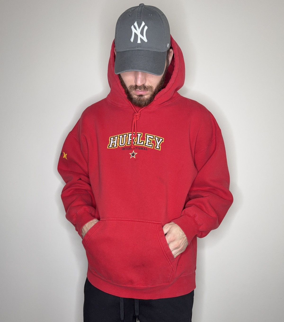 Hurley Vintage 00s Hurley International Hoodie Logo Star Size XL Size US XL / EU 56 / 4 - 3 Thumbnail