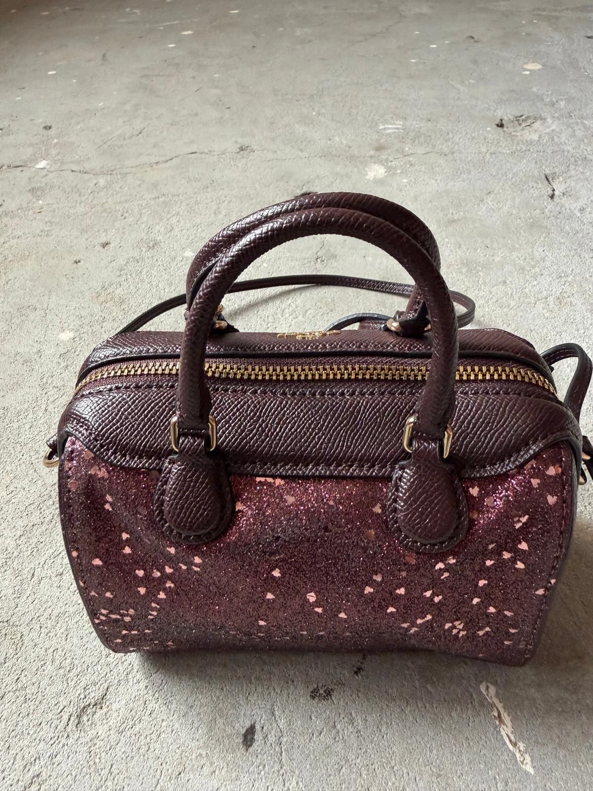 Coach Coach Micro Bennett Glitter Boston Bag Purple Size ONE SIZE - 8 Thumbnail