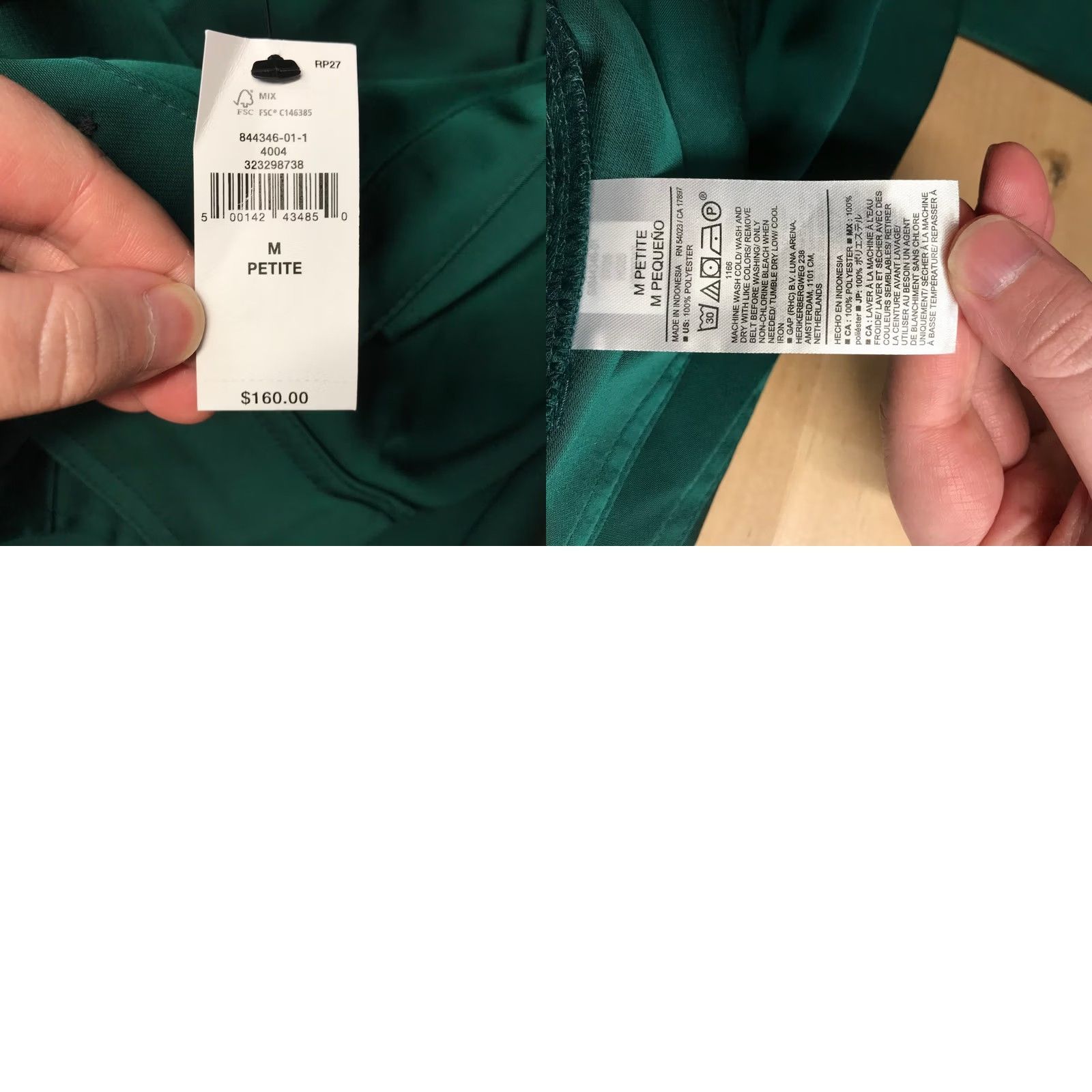 Banana Republic VINTAGE Banana Republic Emerald Green Satin Utility Jumpsuit Wide-Leg Petite M Shirt? Size 32" / US 10 / IT 46 - 8 Thumbnail