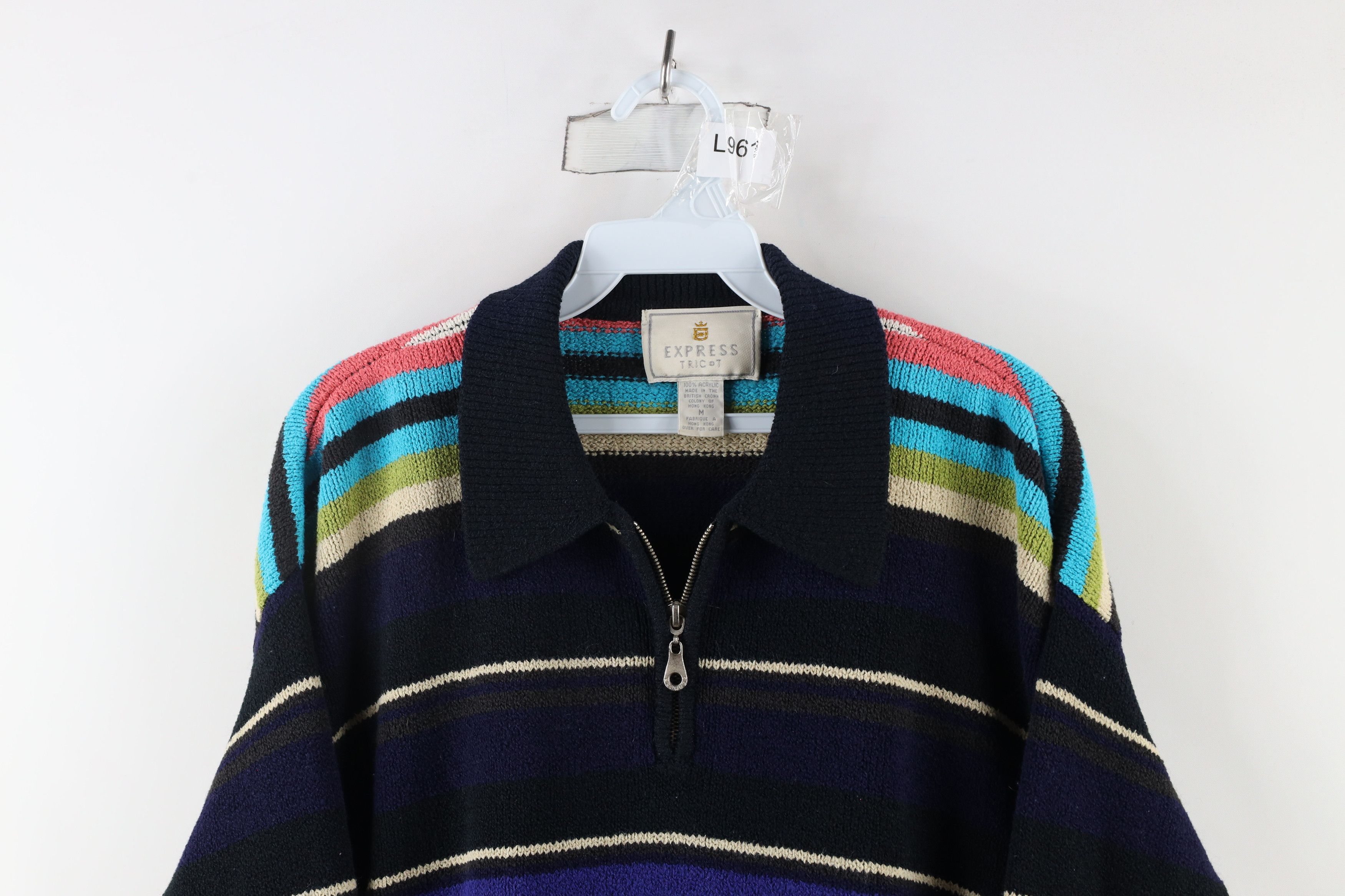 Vintage Vintage 90s Streetwear Knit Collared Half Zip Sweater Size M / US 6-8 / IT 42-44 - 2 Thumbnail