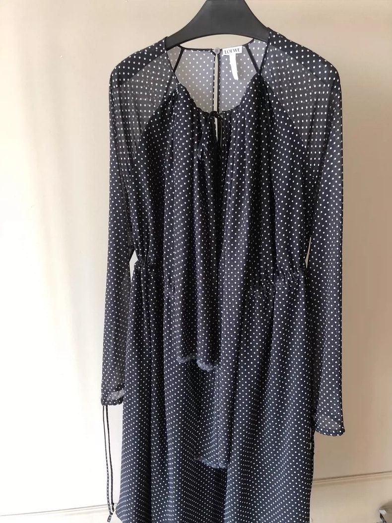Loewe LOEWE Long Sleeve Polka Dot Dress- dmc Size US 34 / EU 50 - 1 Thumbnail