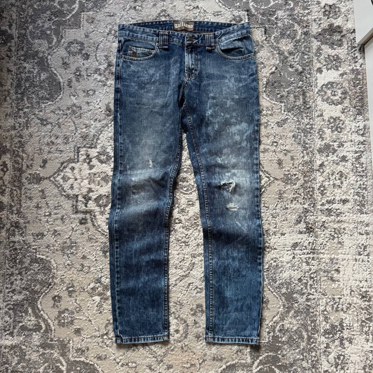 John Galliano RARE John Galliano Vintage Denim Washed Faded Goth Jeans Size 35" - 1 Thumbnail