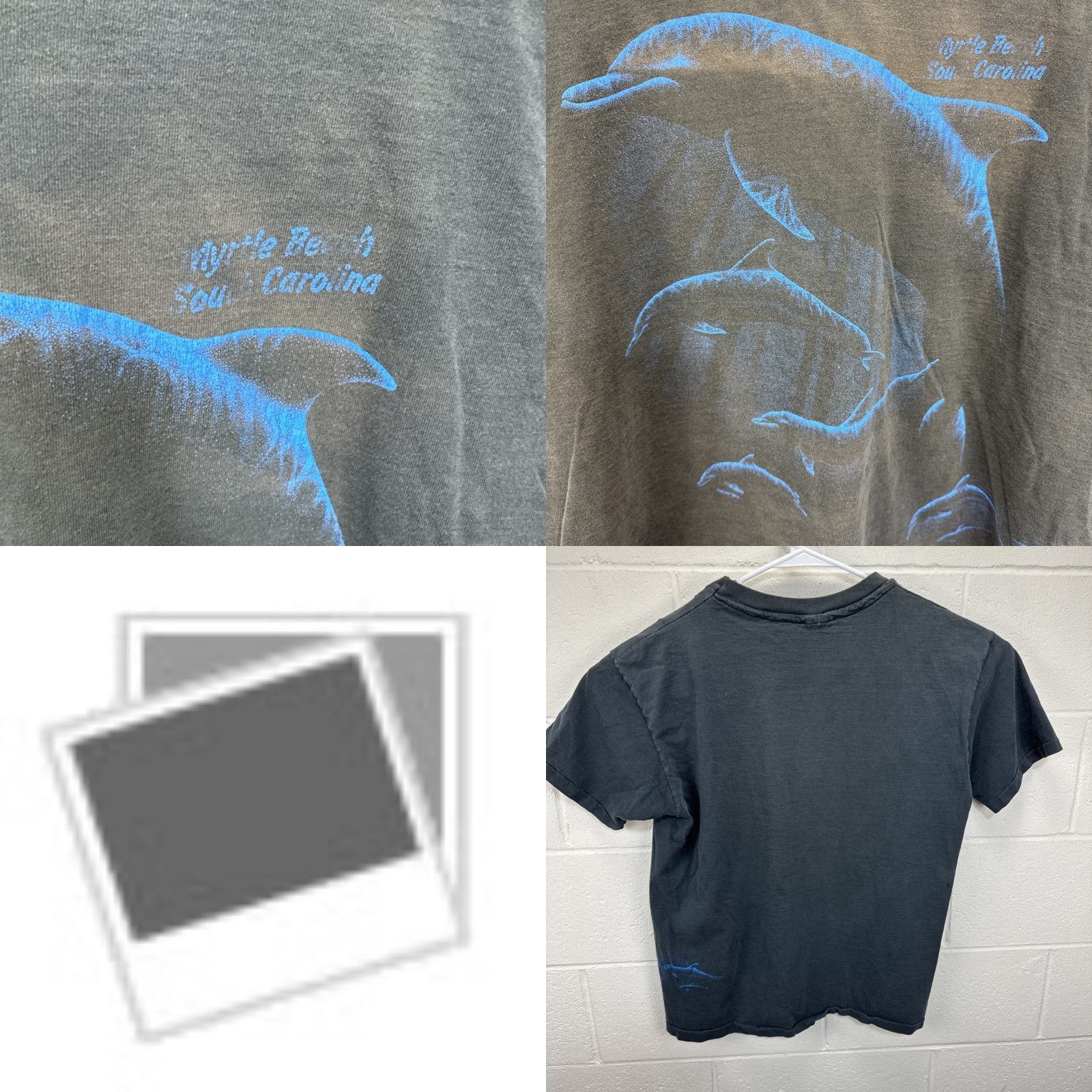 Vintage VINTAGE Myrtle Beach USA 90s Dolphin T-Shirt Large Black Cotton Crew Neck Short Sleeve Men Shirt Size US L / EU 52-54 / 3 - 8 Thumbnail