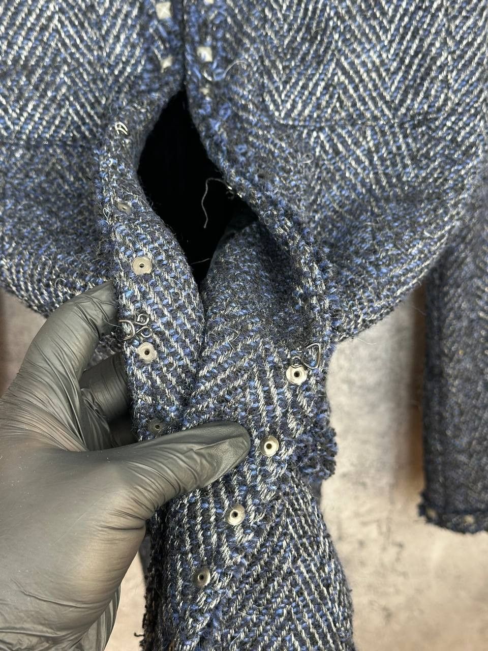 Other IQ+ Berlin Herringbone Tweed Jacket Coat Wool Fringe Trim Size M / US 6-8 / IT 42-44 - 9 Thumbnail