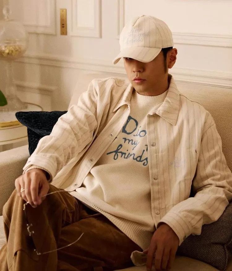 Dior Dior x HYLTON NEL 25 New Cream Stripe Logo Denim JKT 46 Size US S / EU 44-46 / 1 - 4 Thumbnail