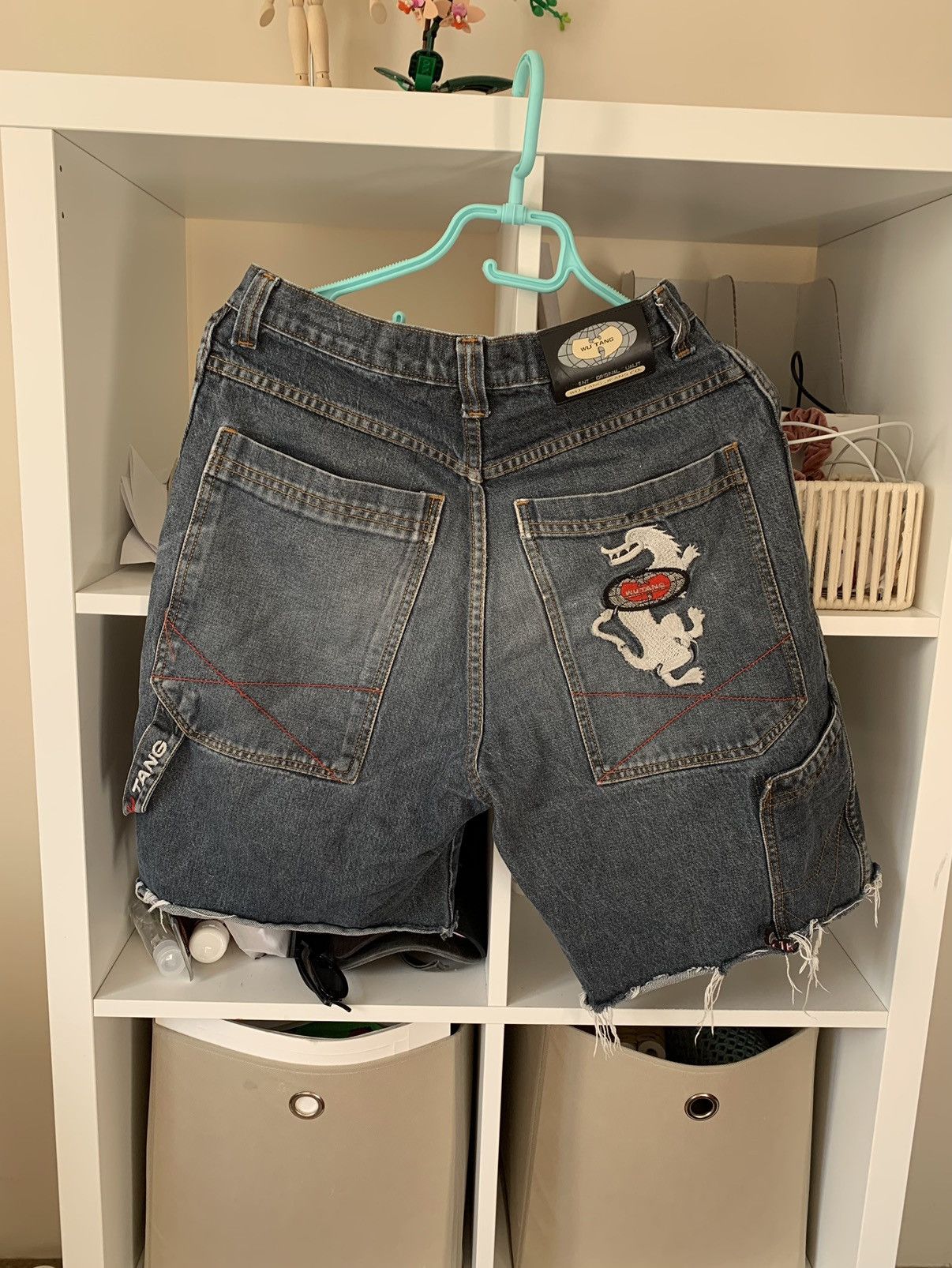 Wu-Tang Clan Vintage 90s Wu Wear Baggy Jeans Shorts Embroidered