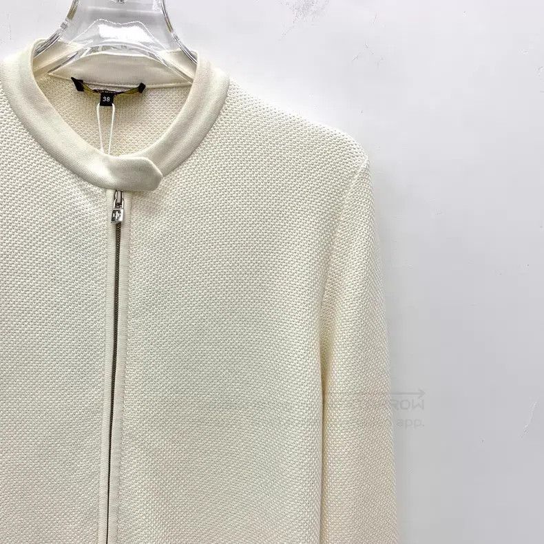 Loro Piana Loro Piana Ivory mulberry silk stand collar zip long-sleev Size XS / US 0-2 / IT 36-38 - 3 Thumbnail