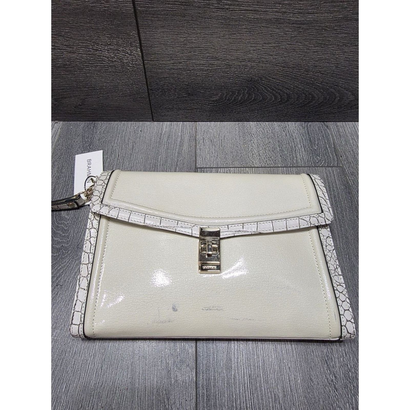 BRAHMIN Brahmin Ruth Ivory Benett wristlet Large Leather B000506 Size ONE SIZE - 1 Thumbnail