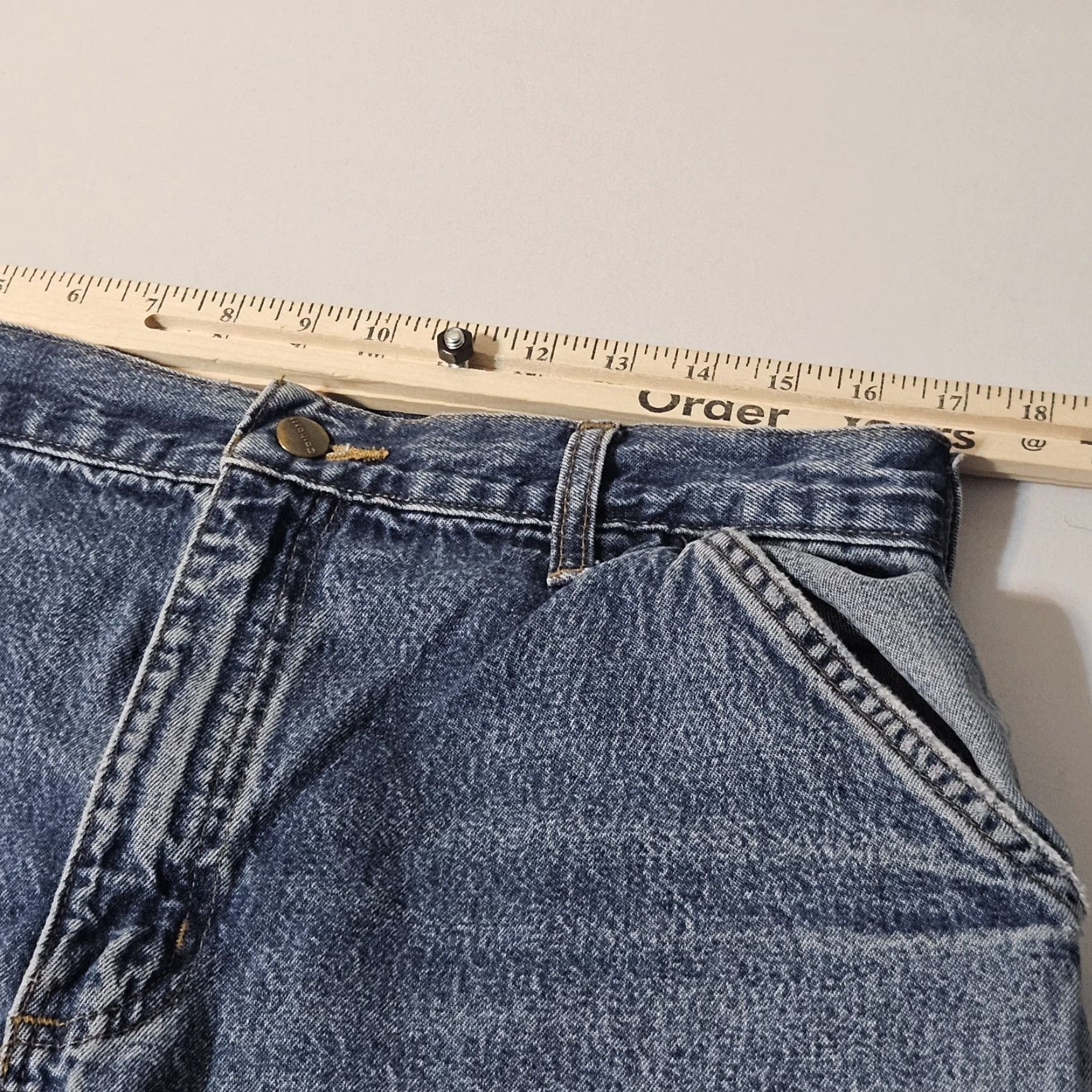 Carhartt Carhartt Jeans Mens 34x28 Blue Denim Loose Original Fit B13 DPS Carpenter Work Jeans Relaxed Straight Mens Blue Denim Regular 34x28 Size US 34 / EU 50 - 7 Thumbnail
