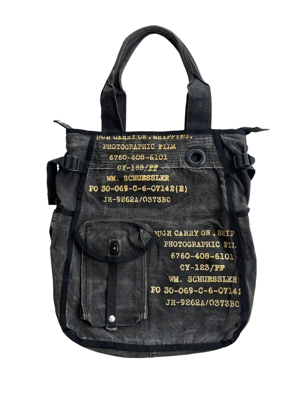 Tough Jeansmith Military Tote Bag in Black, Men's