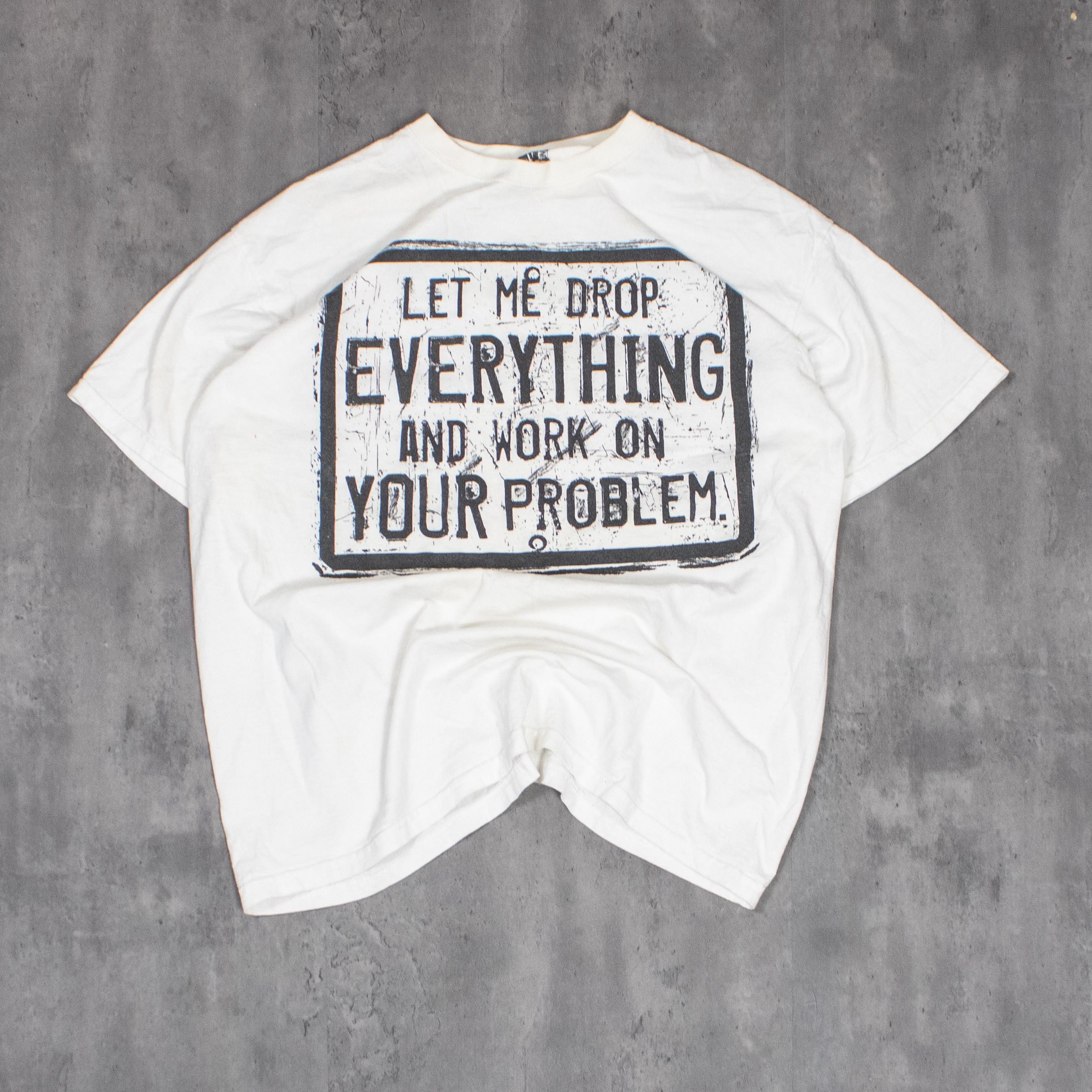 Japanese Brand Let Me Drop Everything Y2K Meme Humor Comedy White T-Shirt Size US L / EU 52-54 / 3 - 4 Thumbnail