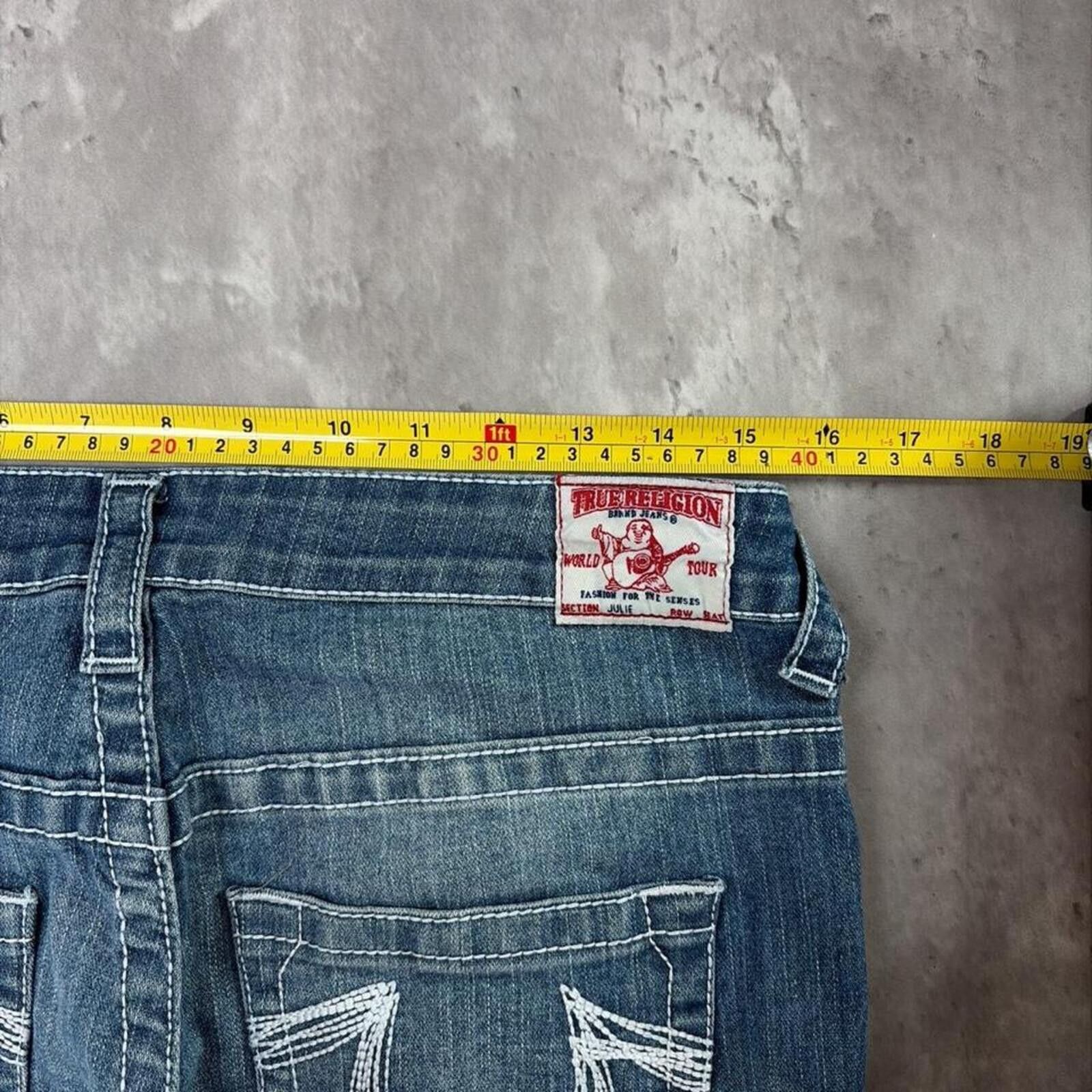 True Religion Y2K Blue True Religion Grunge Julie Straight Denim Jeans Size 30" / US 8 / IT 44 - 6 Thumbnail