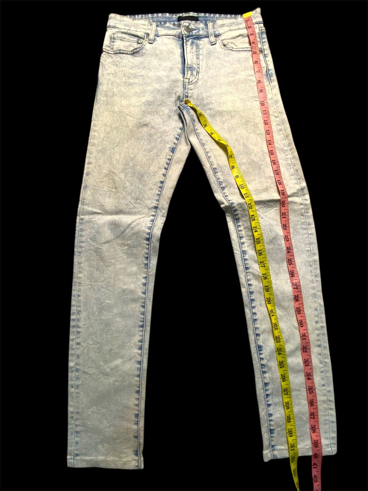 Japanese Brand Skinny Acid Wash Uniqlo Jeans Size 34" / US 12 / IT 48 - 5 Thumbnail