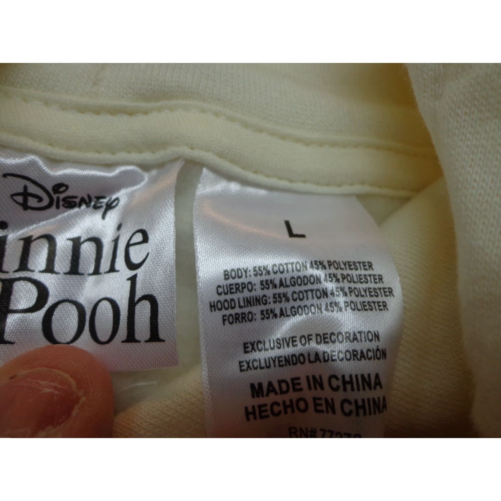 Disney Disney Winnie The Pooh & Friends Hoodie Sweatshirt Womens L Ivory Pullover NEW Size L / US 10 / IT 46 - 5 Thumbnail