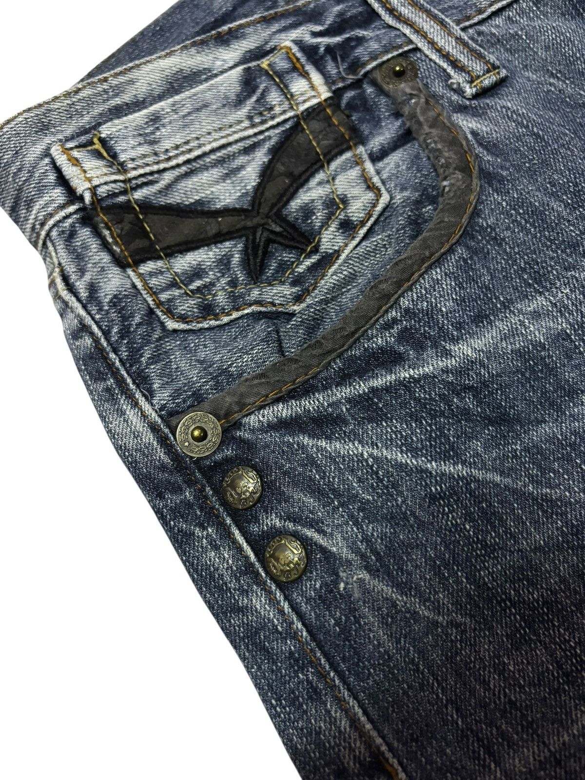 Japanese Brand Vtg Oririn Japan Whisker Faded Punk Jeans Size US 34 / EU 50 - 6 Thumbnail