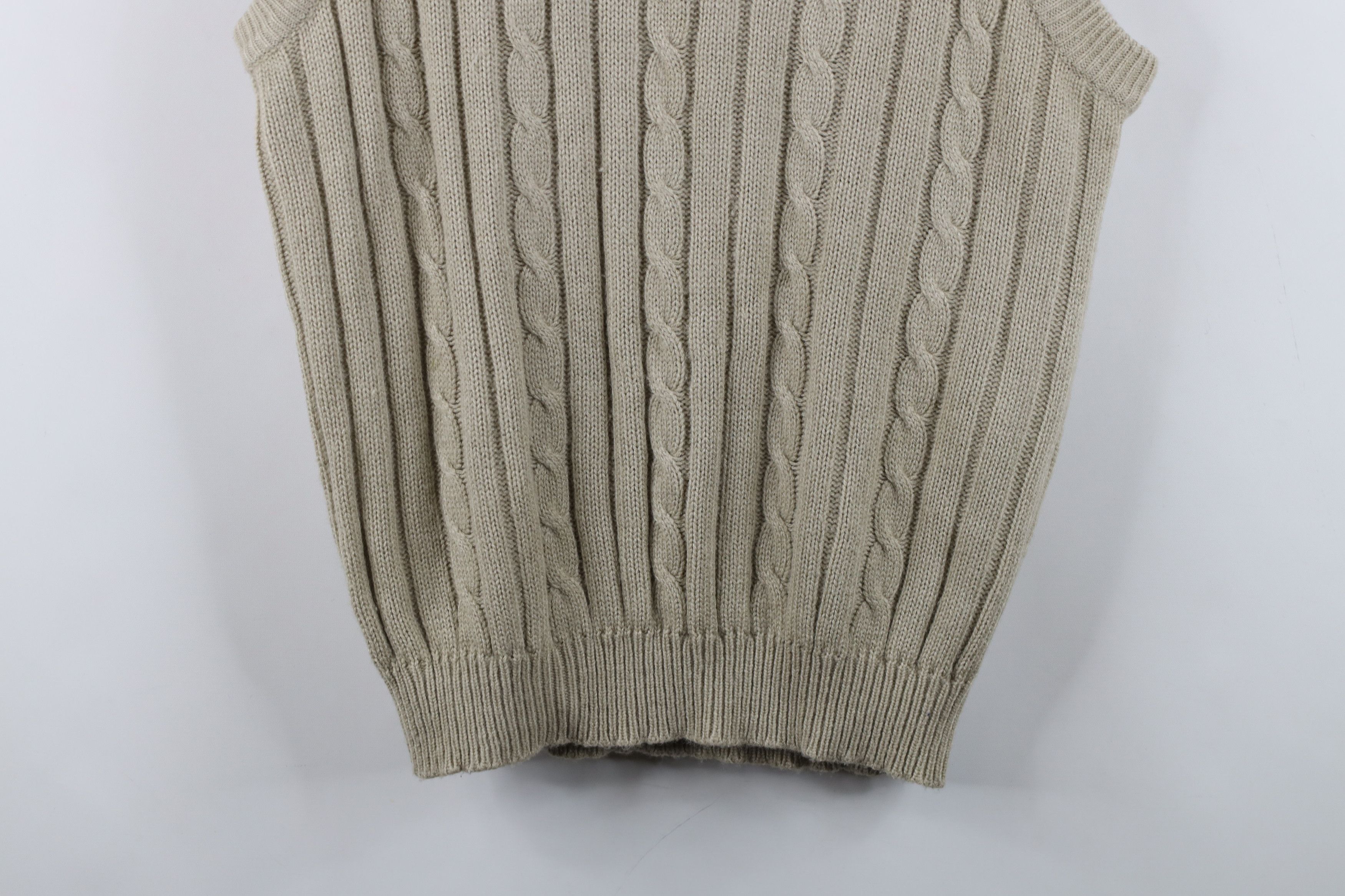Vintage Vintage 90s Streetwear Chunky Cable Ribbed Knit Sweater Vest Size US L / EU 52-54 / 3 - 3 Thumbnail