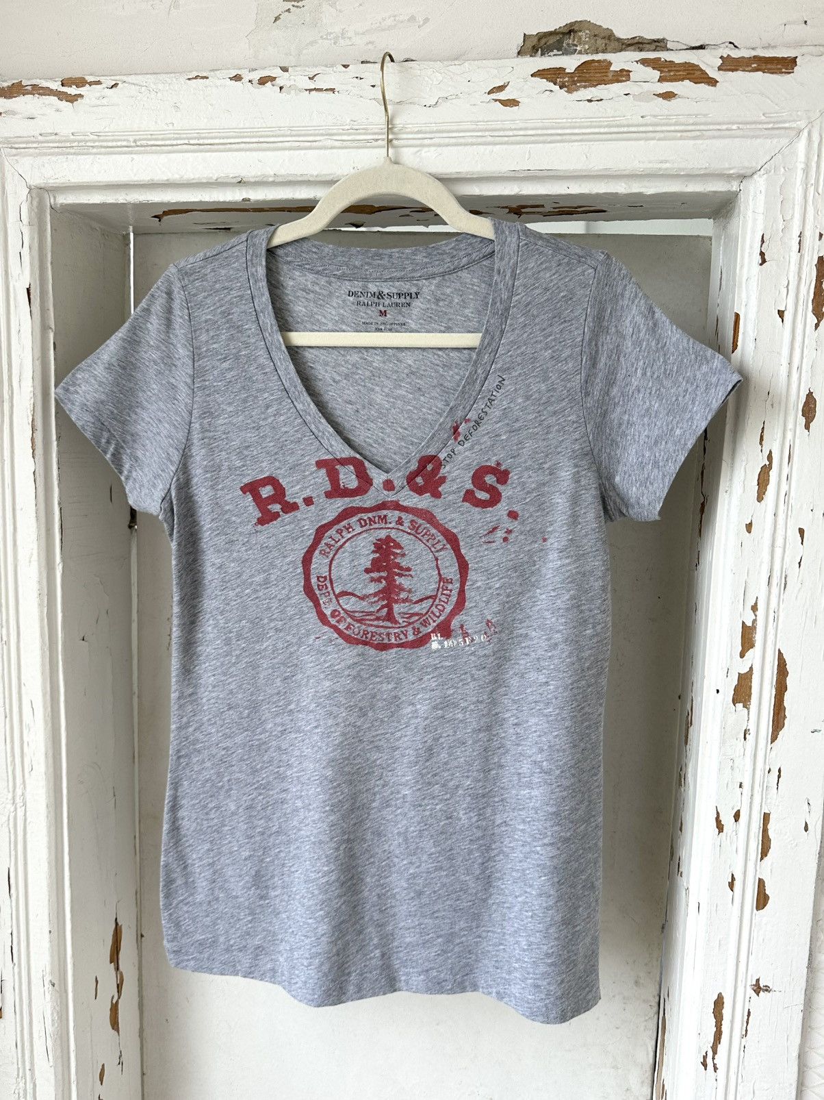 Denim & Supply Ralph Lauren × Vintage Vintage Ralph Lauren Gray T-shirt Size M / US 6-8 / IT 42-44 - 1 Thumbnail