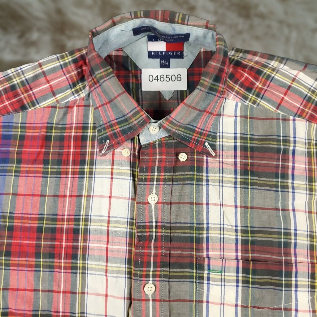 Tommy Hilfiger Tommy Hilfiger Shirt Mens Medium Red Blue Plaid Casual Button Up Short Sleeve Size US M / EU 48-50 / 2 - 1 Thumbnail