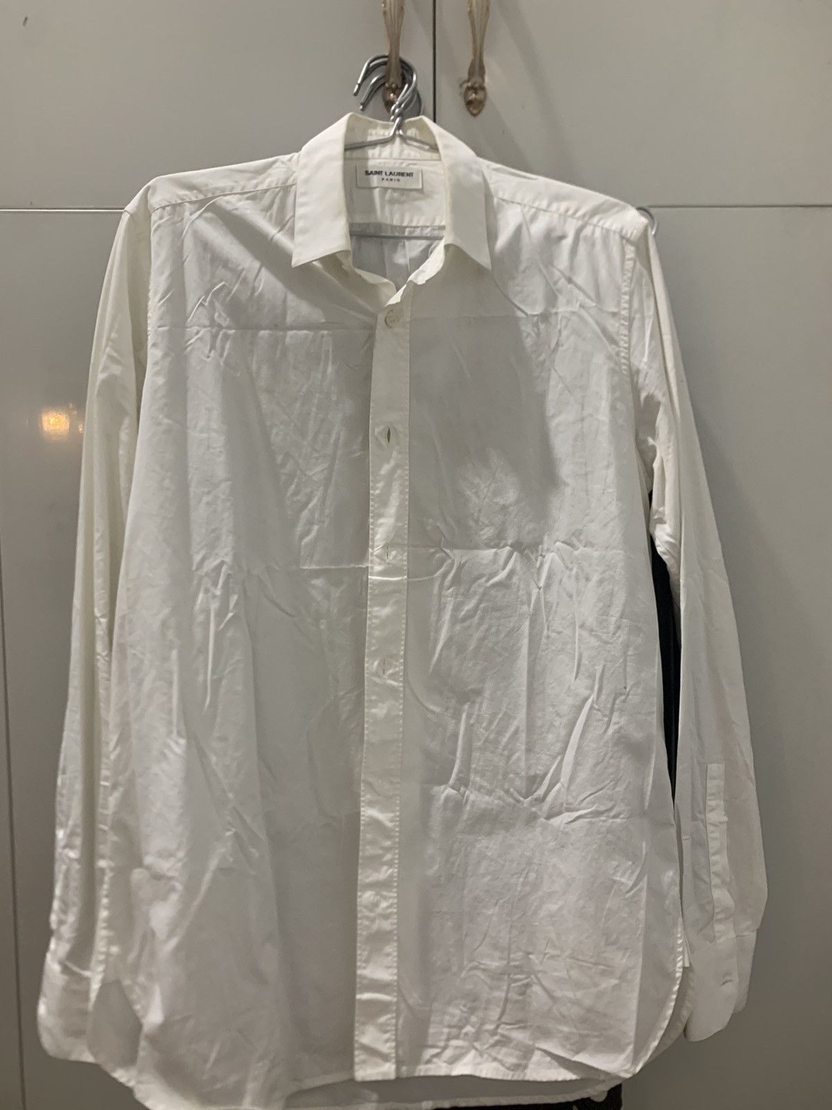 Saint Laurent Paris Shirt white ss14 Size US S / EU 44-46 / 1 - 1 Thumbnail