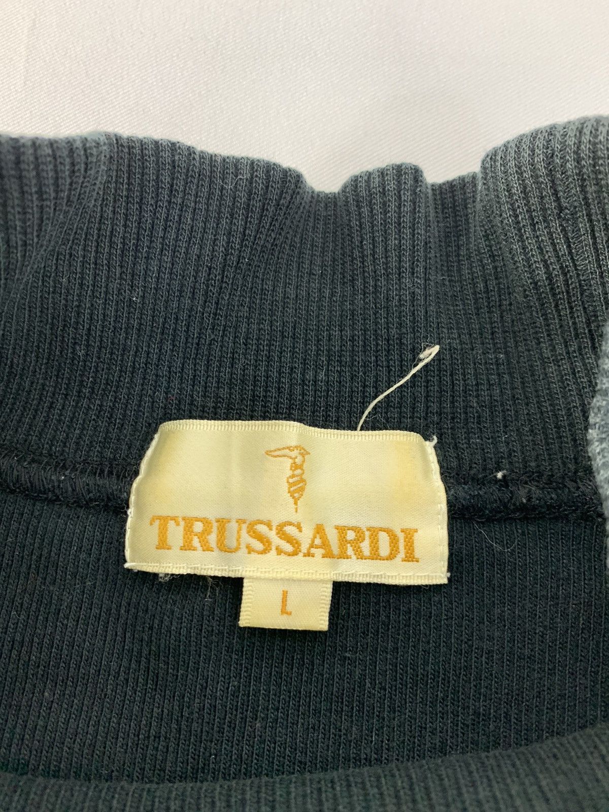 Vintage 90s Trussardi Turtle Neck Sweatshirt Embroidery Logo Size US L / EU 52-54 / 3 - 4 Thumbnail
