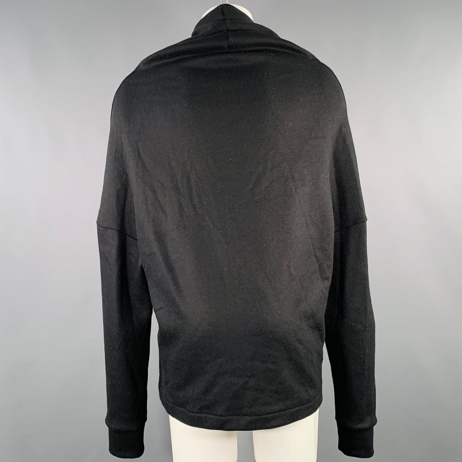 Thamanyah S Black Double Face Wool Cotton Blend Collarless Jacket Size US S / EU 44-46 / 1 - 3 Thumbnail