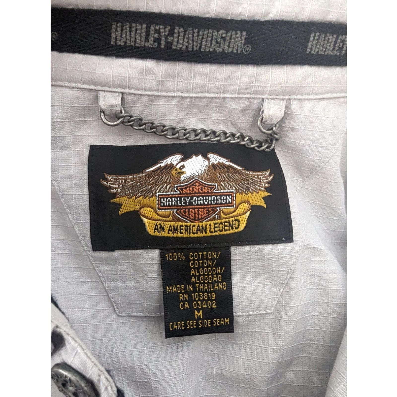 Harley Davidson VINTAGE Harley-Davidson Shirt Mens Medium Ripstop Long Sleeves Button Motorcycle L6M Size US M / EU 48-50 / 2 - 4 Thumbnail